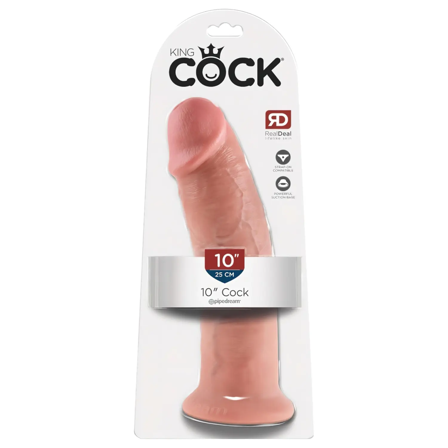 Realistické dildo s přísavkou Pipedream King Cock 10", 25 cm