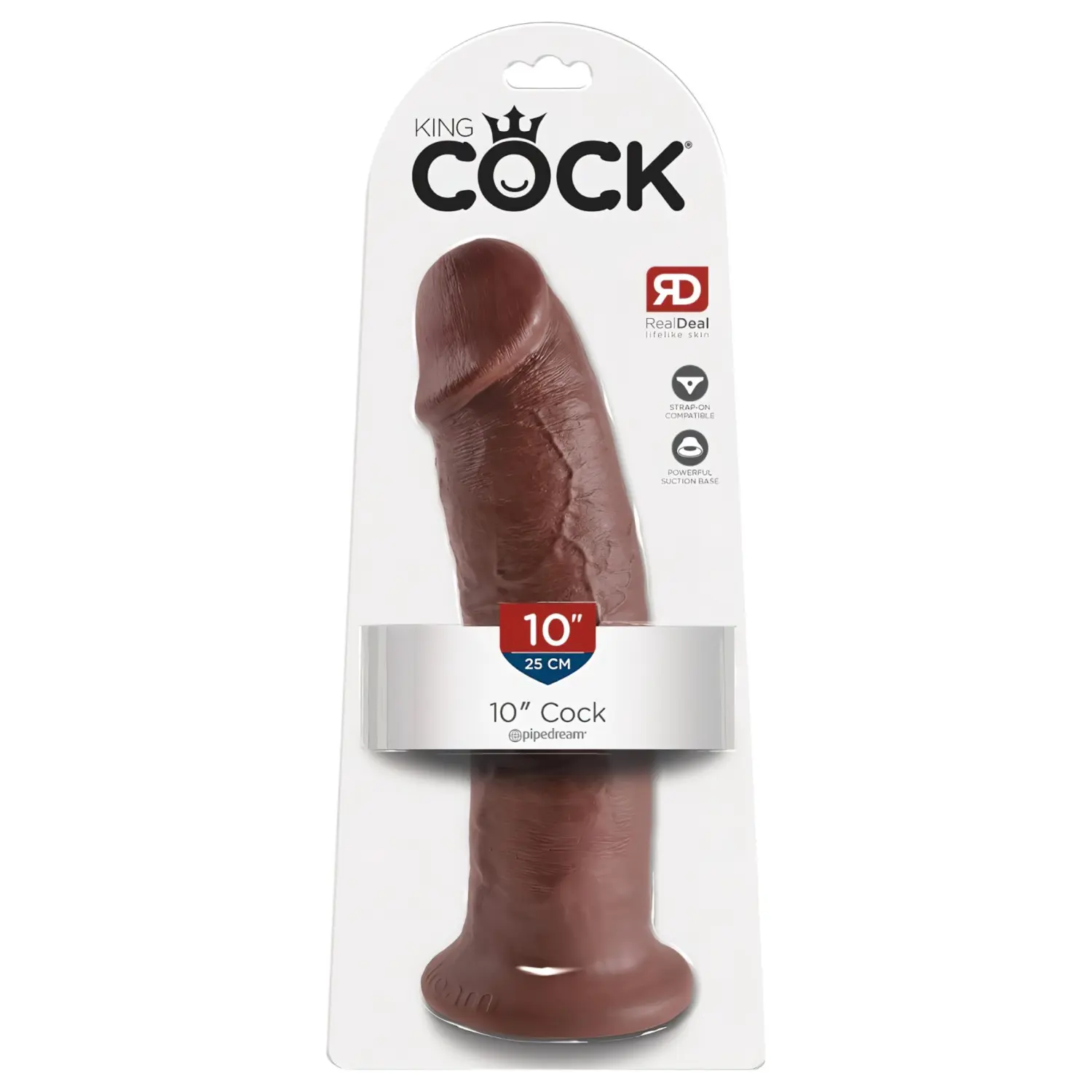 King Cock 10 - velké dildo s přísavkou (25 cm, hnědé)