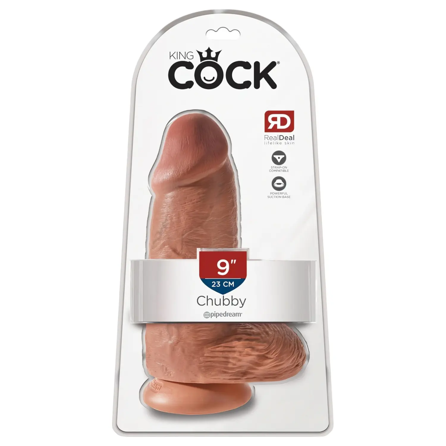 King Cock - realistický dildo s přísavkou - 23 cm - tmavá tělová