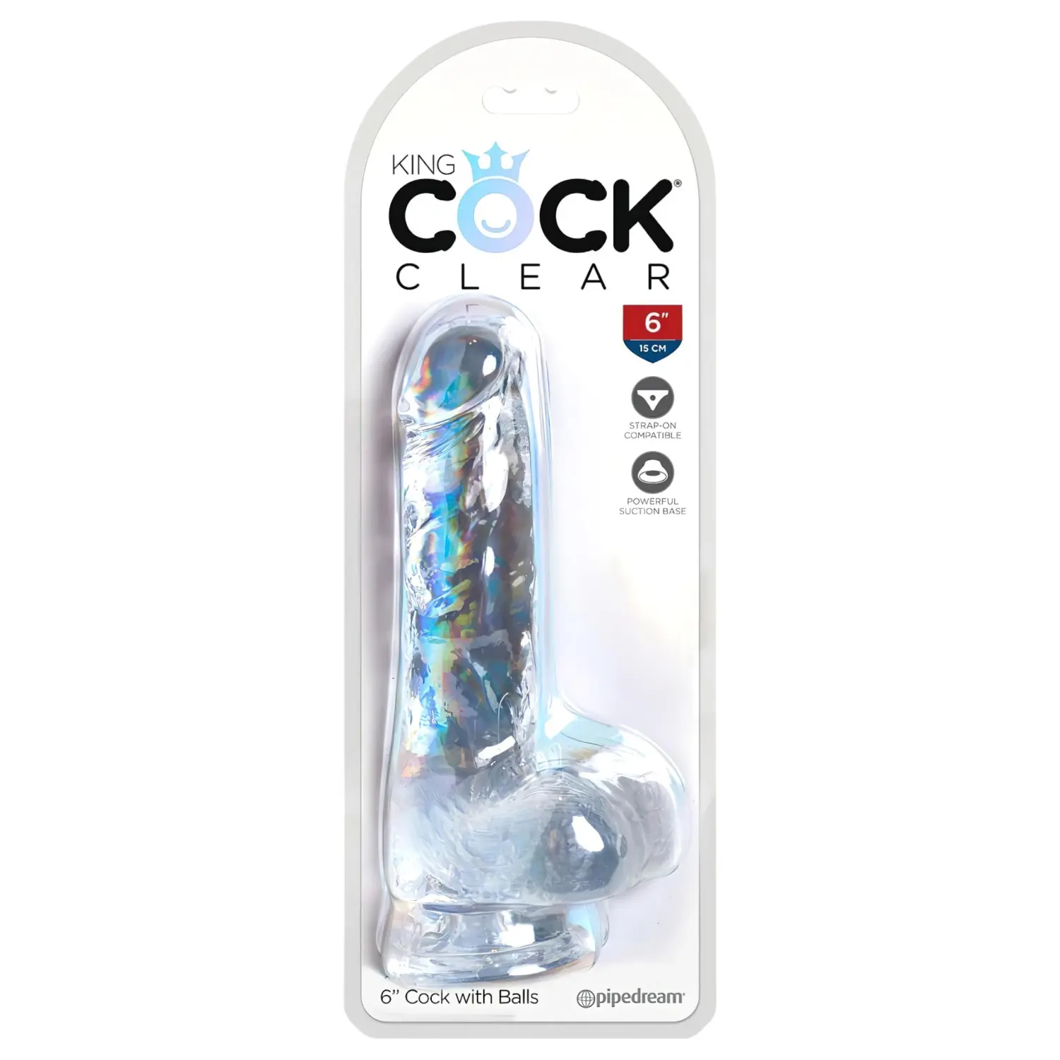 Dildo s varlaty a přísavkou King Cock Clear 6" (17,8 cm)
