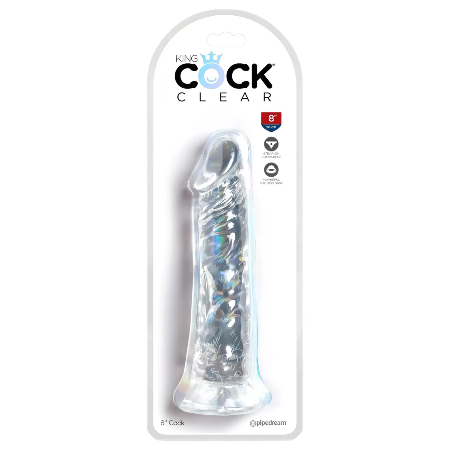 Dildo s přísavkou King Cock Clear 8" (21,8 cm)