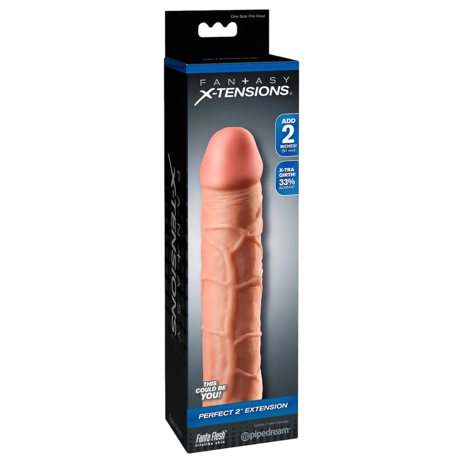 Pipedream - X-TENSION Perfect 2 - realistický návlek na penis (20,3 cm, tělová barva)