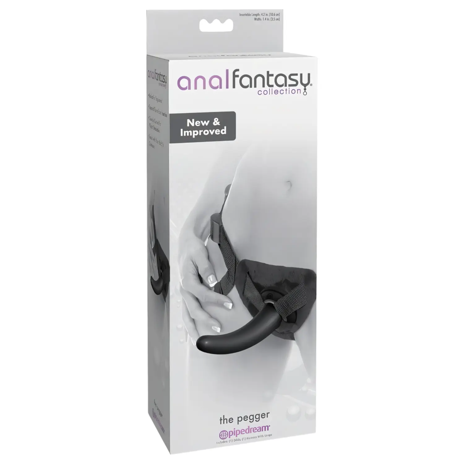 Pipedream - analfantasy The Pegger - připínací dildo (černé)