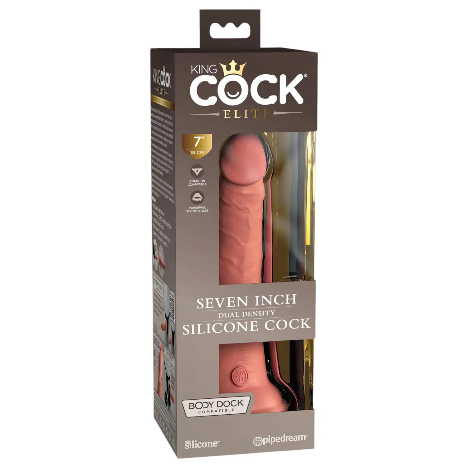 Pipedream King Cock Elite 7 Silicone Dual Density Cock Light
