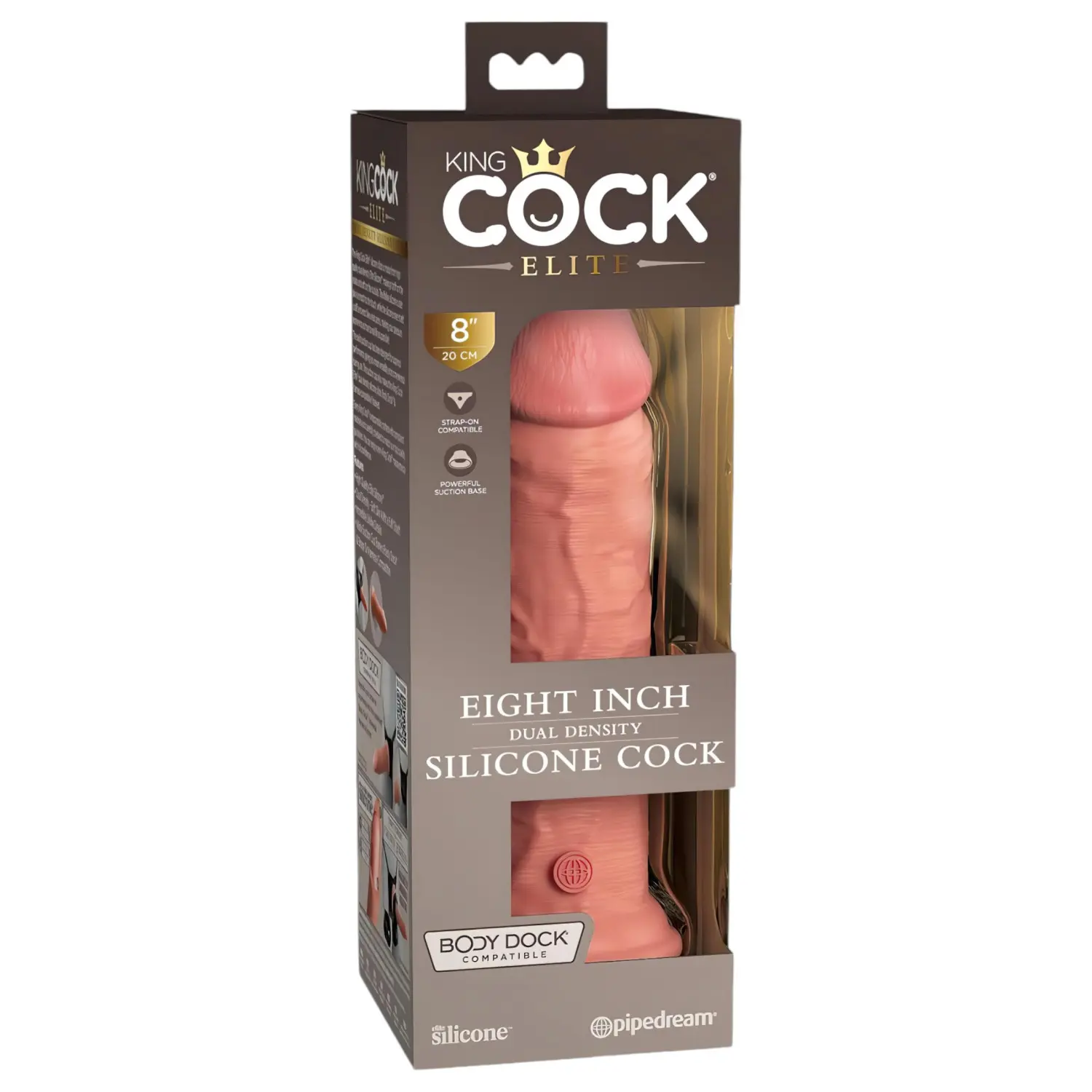King Cock Elite 8 - realistické dildo s přísavkou 20 cm - tělová barva