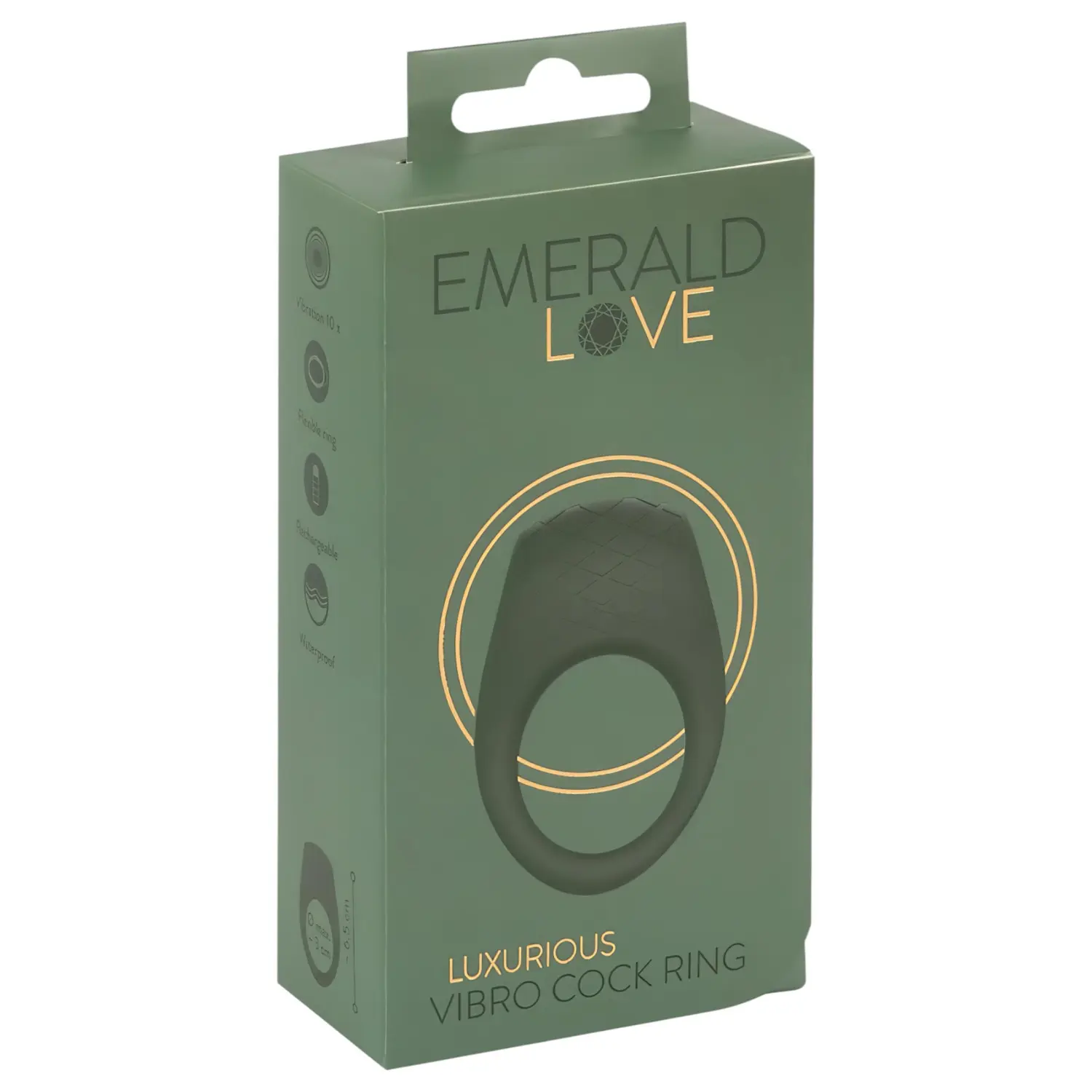 Emerald Love - vibrační erekční kroužek - vodotěsný, dobíjecí - zelený