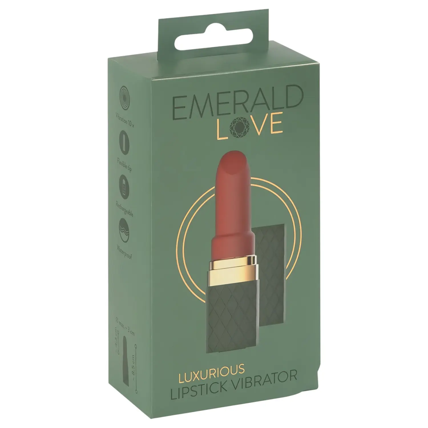 Emerald Love - akumulátorový vodotěsný vibrátor ve tvaru rtěnky (červený)