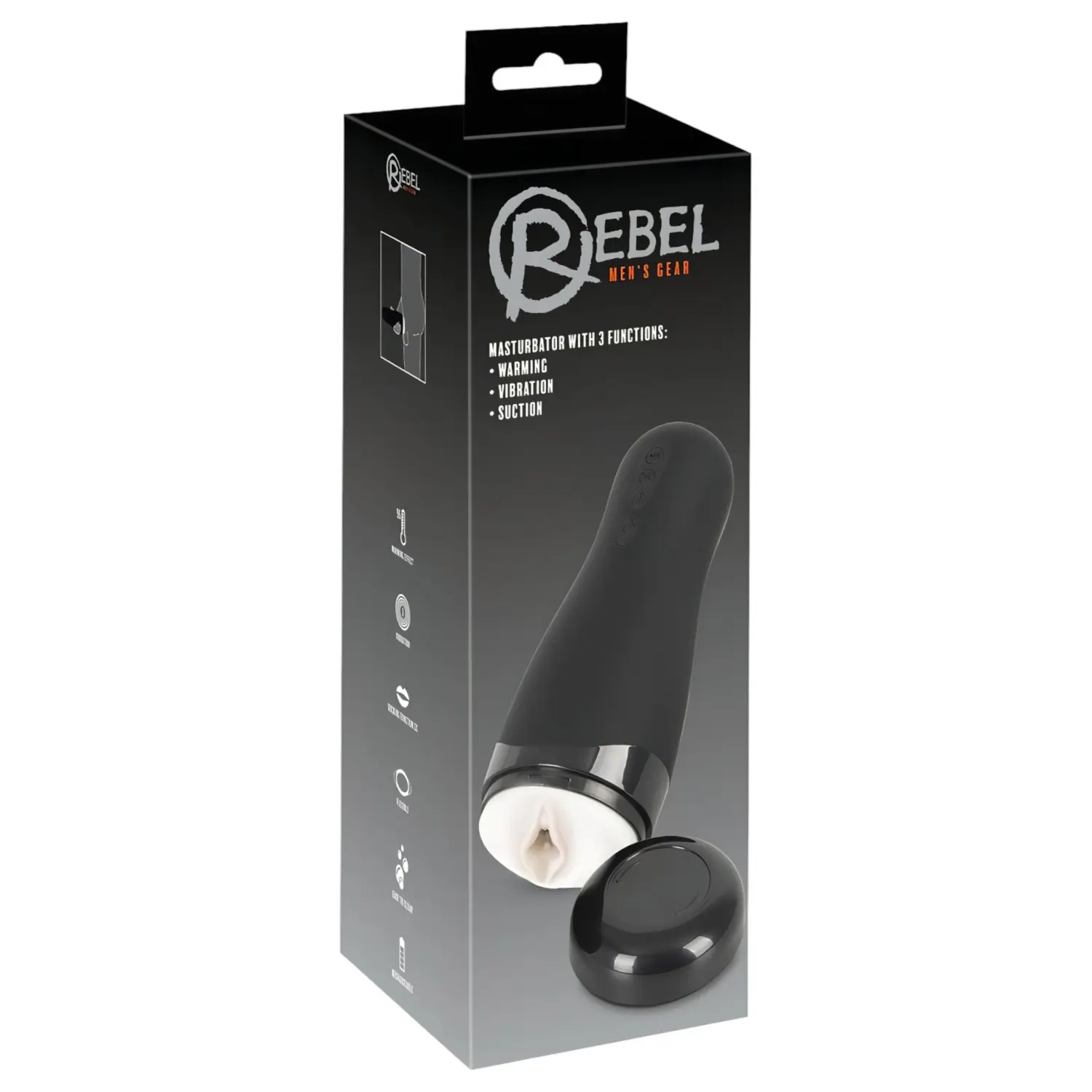 Rebel 3 Function - akumulátorový, vyhřívaný umělý vaginální masturbátor
