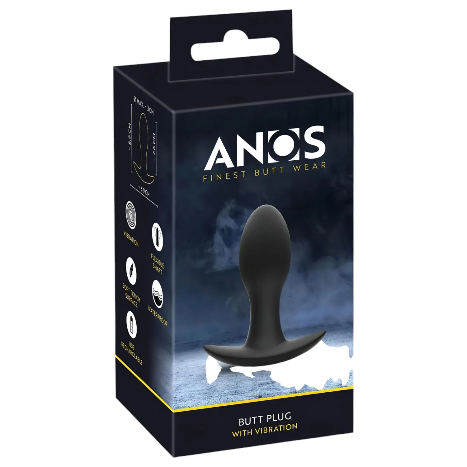 ANOS - vibrační stimulátor prostaty - vodotěsný, akumulátorový - černý
