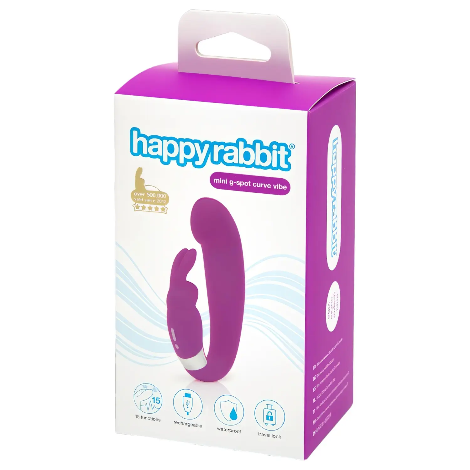 Happyrabbit - mini vibrátor na bod G s výčnělkem na klitoris - fialový, dobíjecí