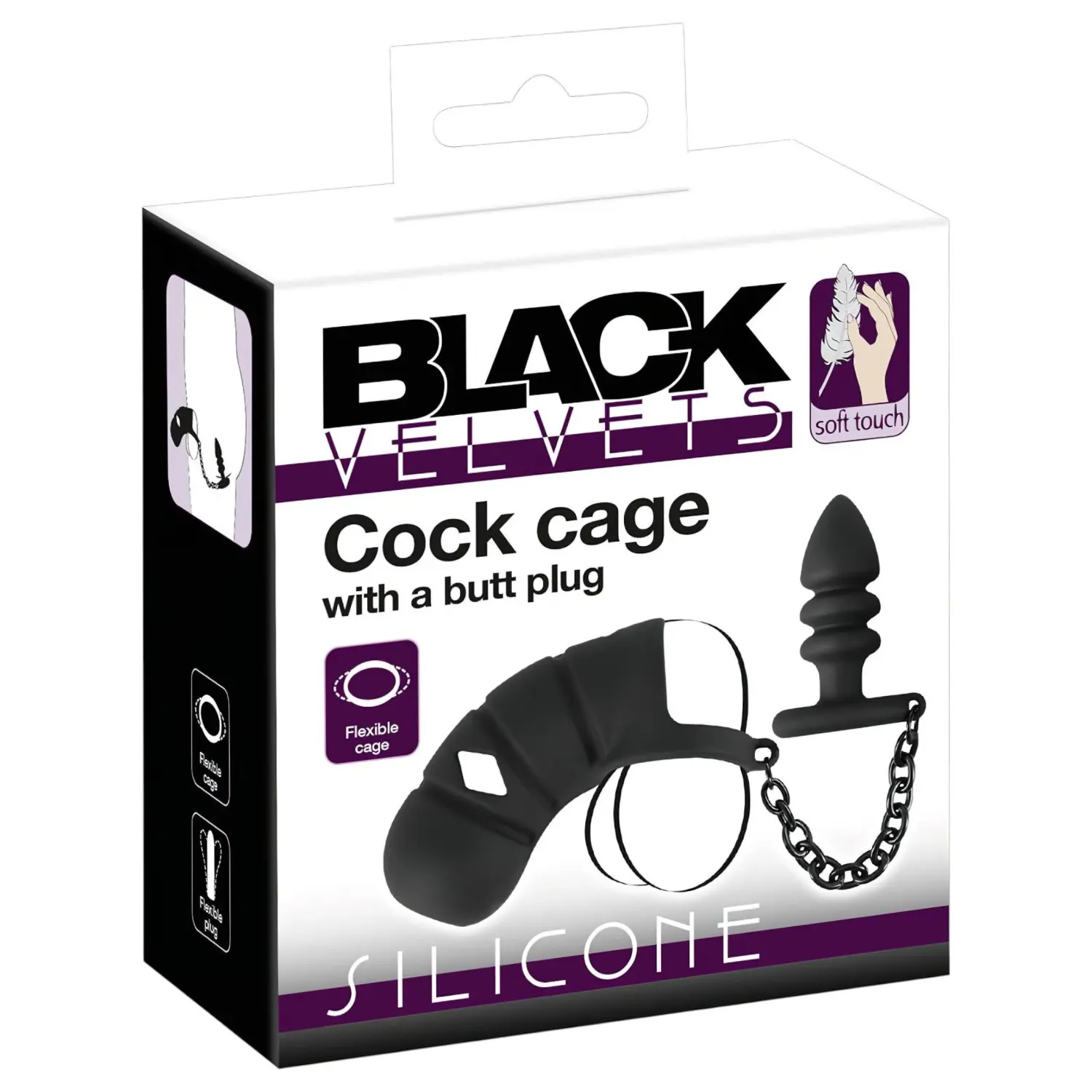 Návlek na penis a varlata Black Velvets a análním kolíkem černý