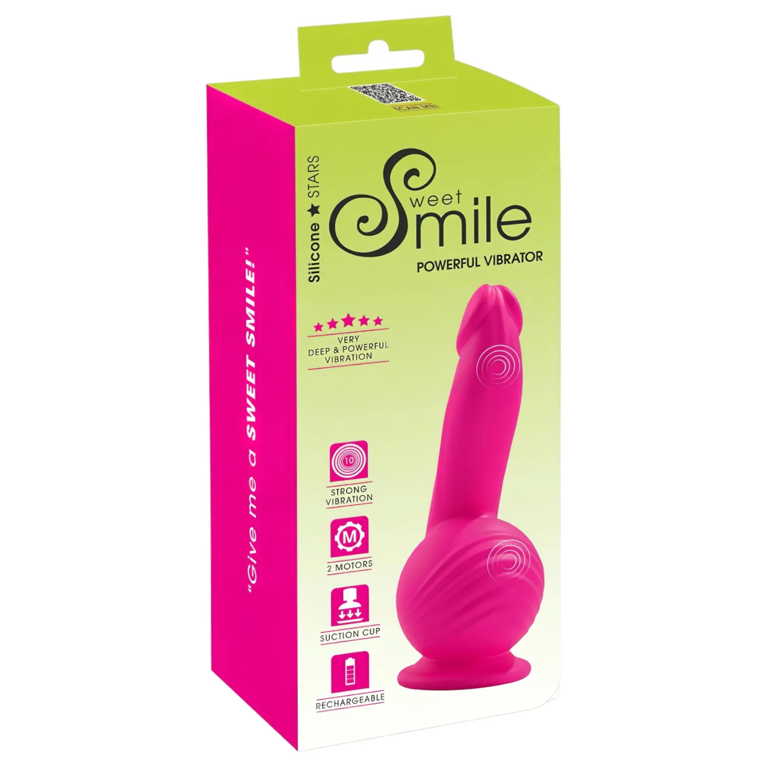 SMILE Powerful - vibrátor na přísavku - akumulátorový, 2 motory - růžový