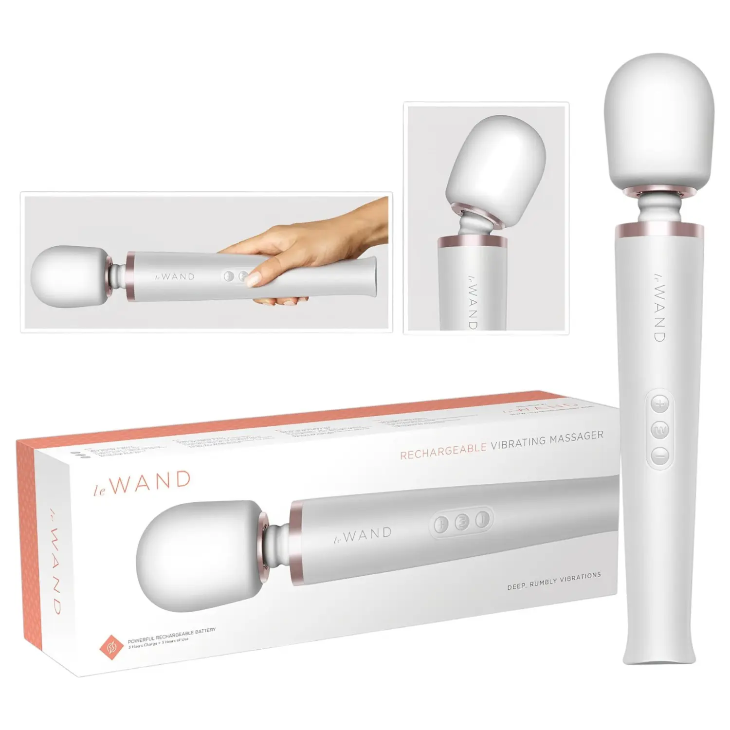 le Wand - masážní vibrátor - akumulátorový - bílý