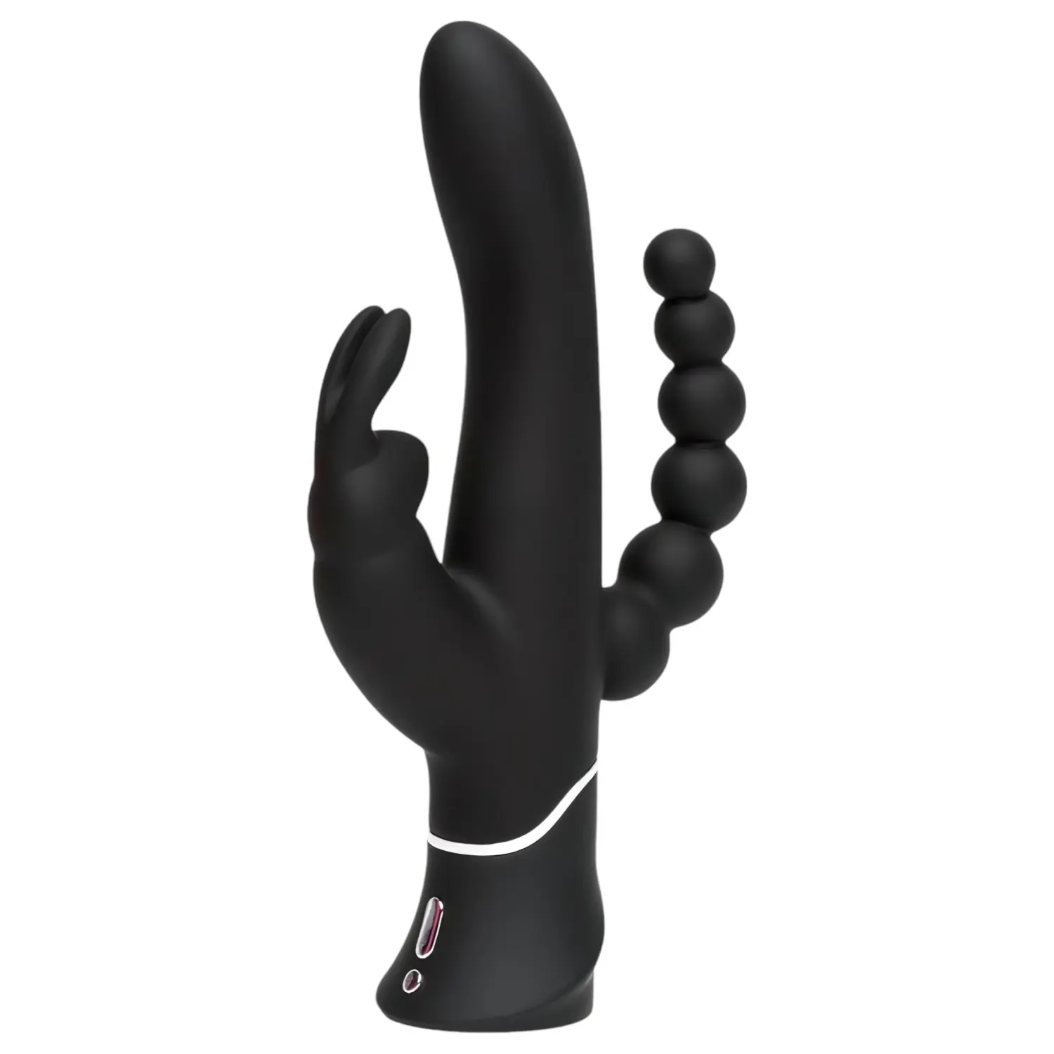Happyrabbit Triple - vibrátor na klitoris a anální stimulaci - dobíjecí černý