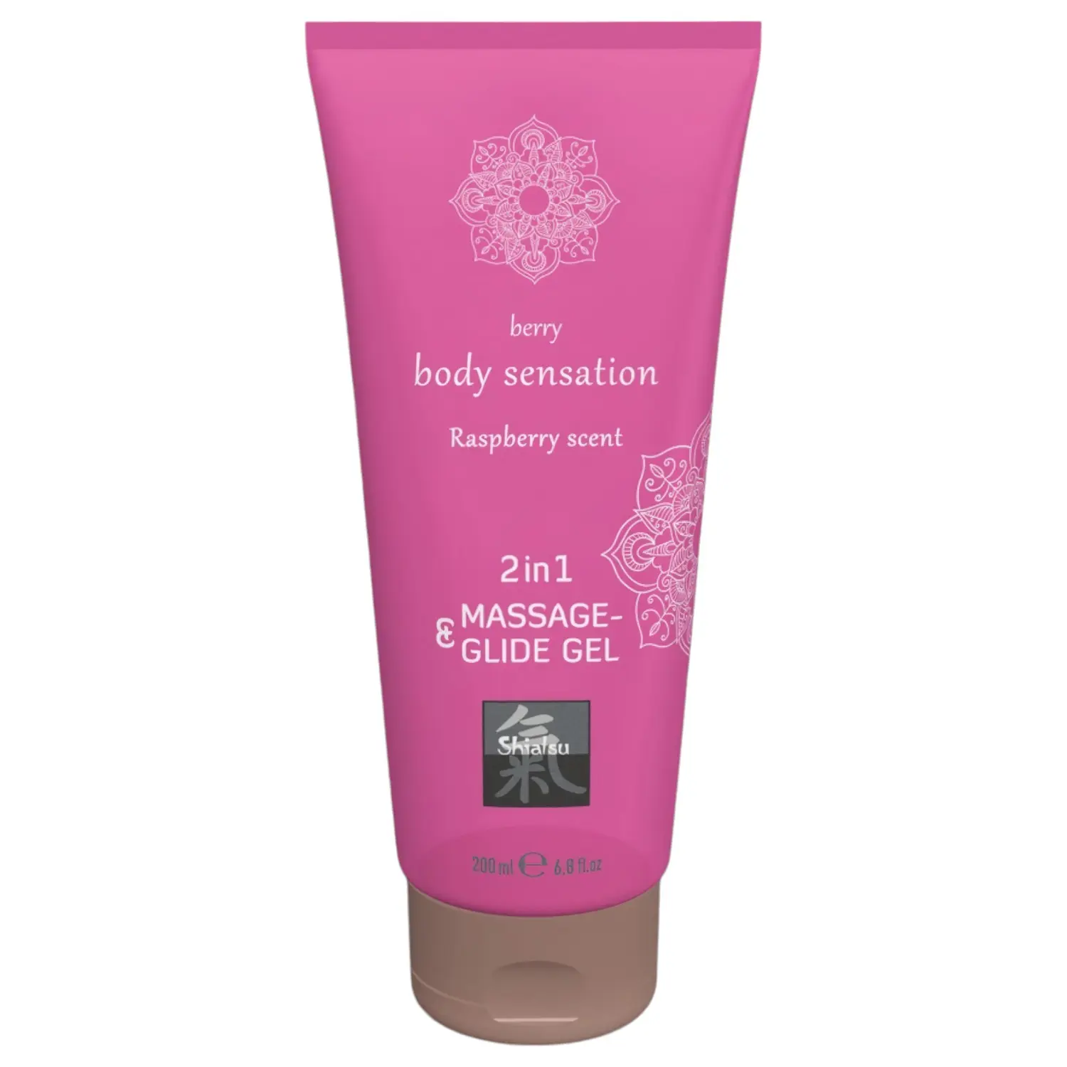HOT - Shiatsu 2v1 masážní lubrikant s vůní malin (200 ml)