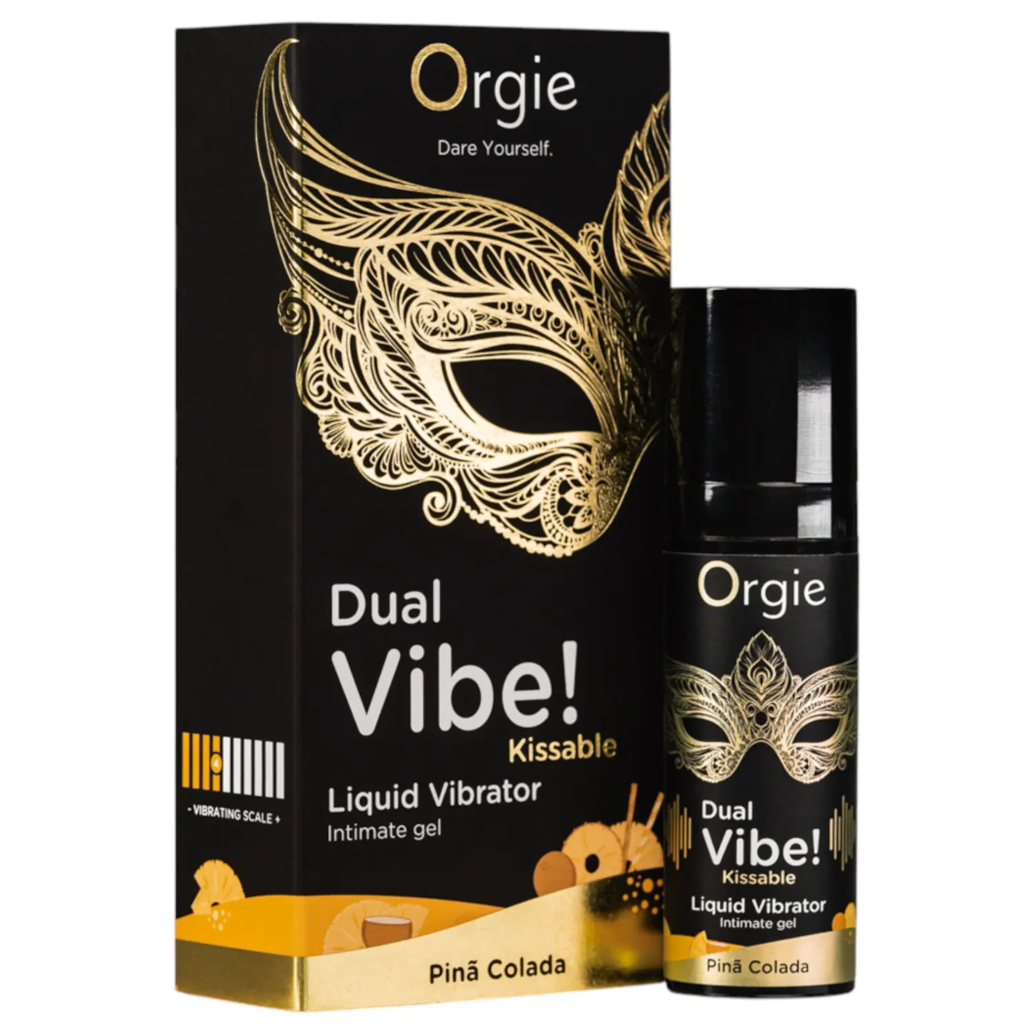 Orgie Dual Vibe! - tekutý vibrátor - Piña Colada (15 ml)