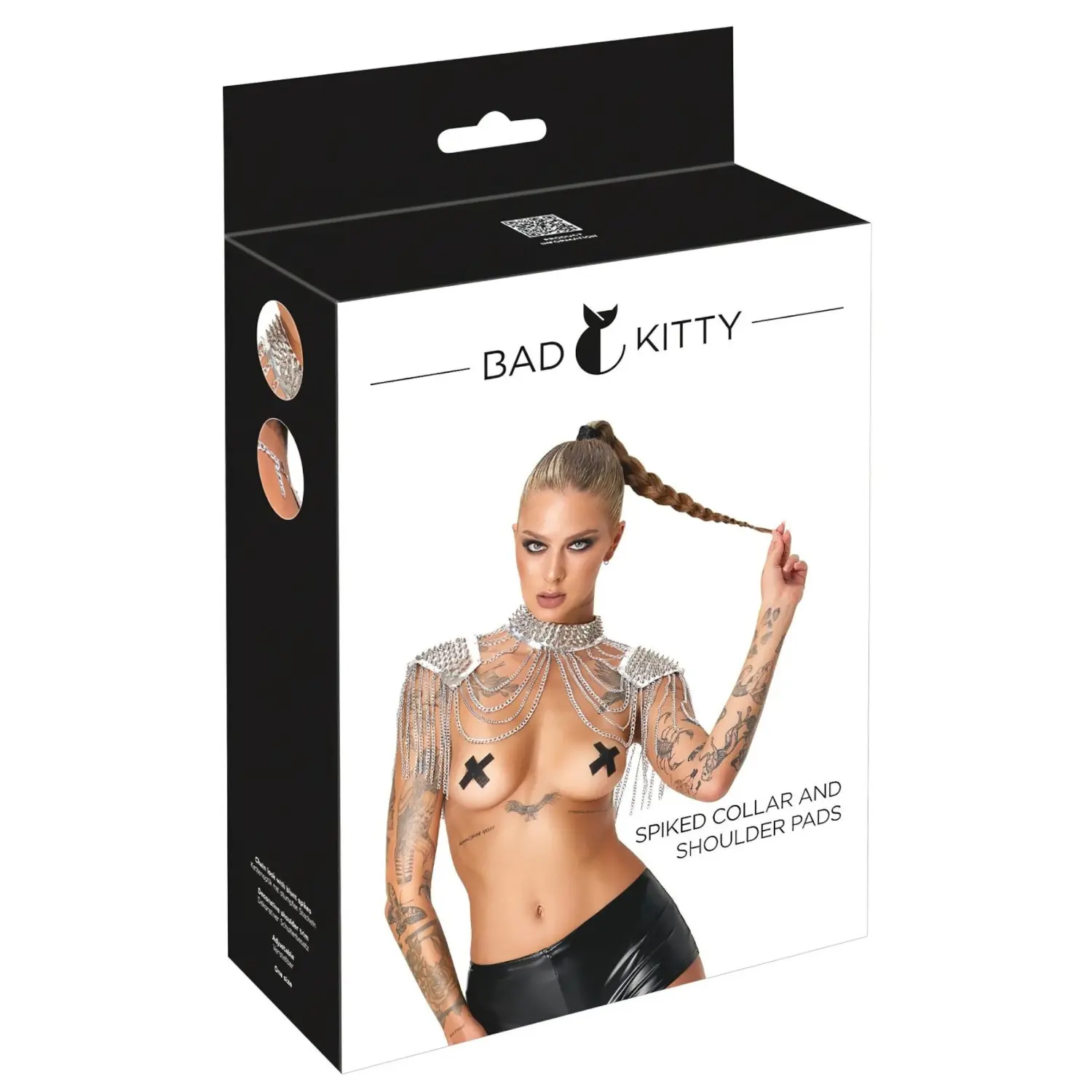 Bad Kitty - řetězová ozdoba na rameno (stříbrná)