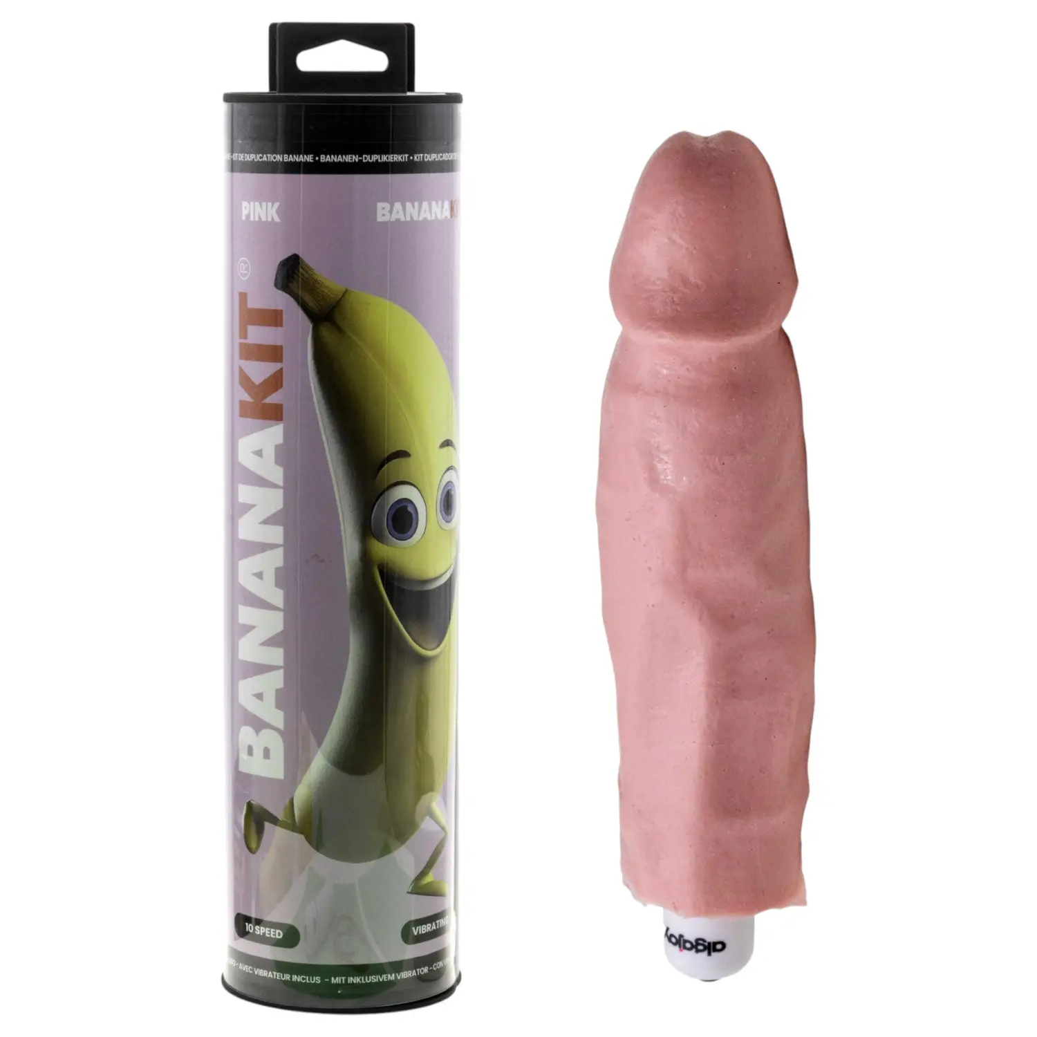 Bananakit - sada na odlévání penisu s vibrátorem (růžová)