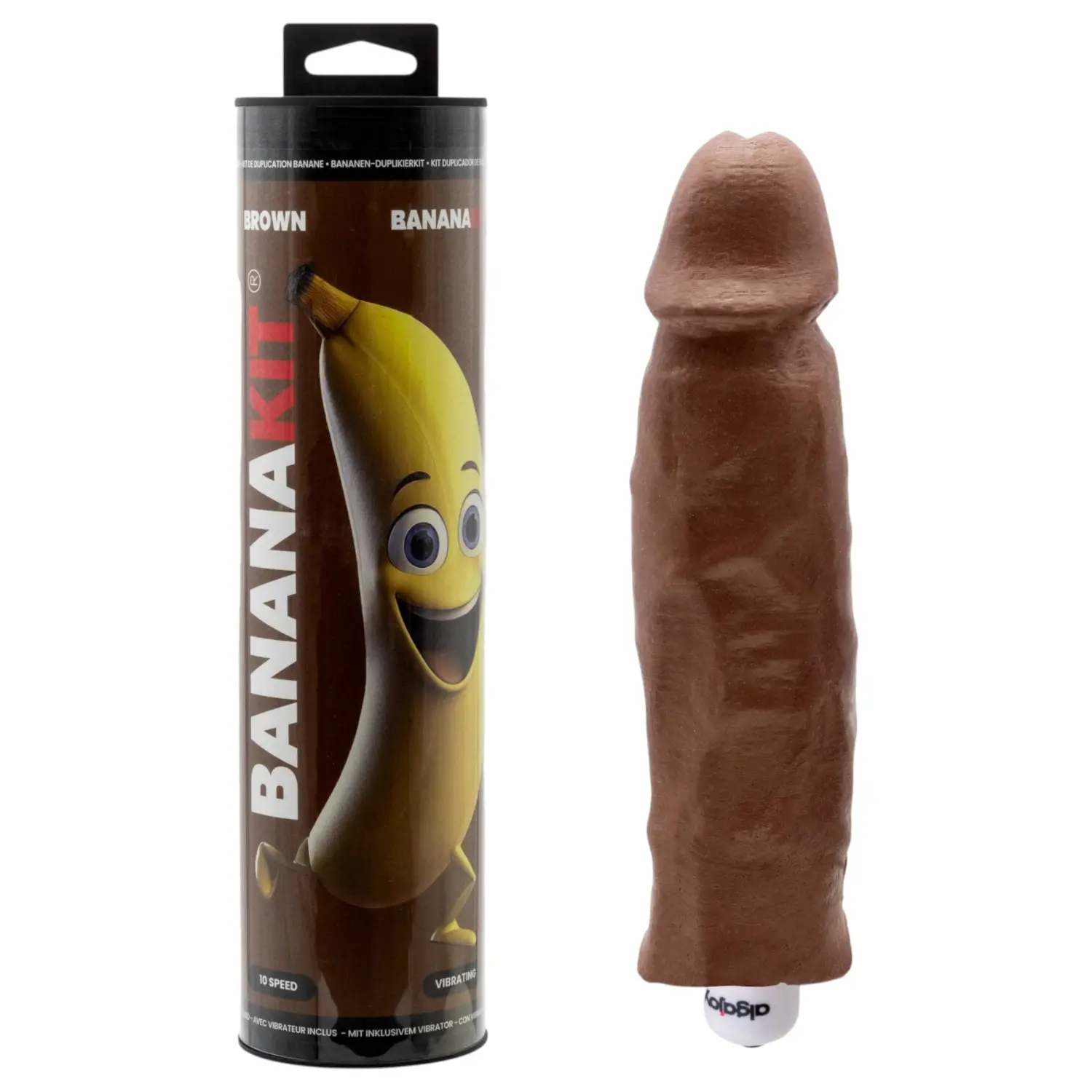 Bananakit - sada na odlévání penisu s vibrátorem (hnědá)