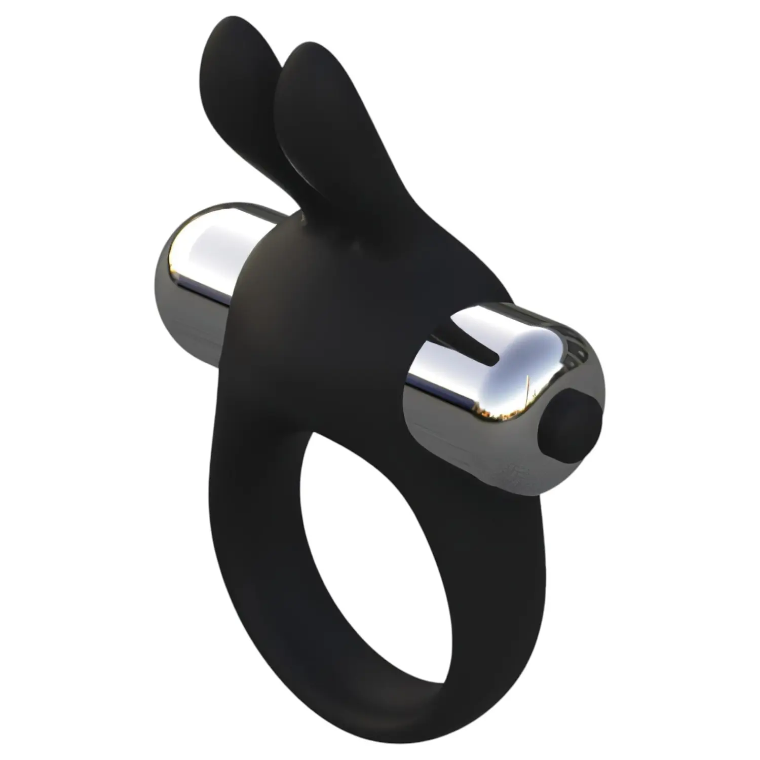 Pulselock Vantr - vibrační erekční kroužek s králíčkem (černý) - 30 mm