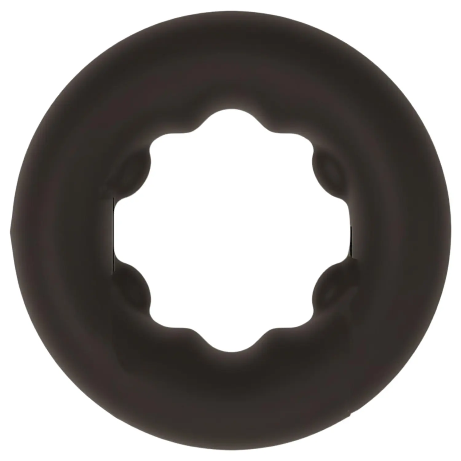 Pulselock Cocktura - puntíkovaný silikonový kroužek na penis (černý) - 27 mm