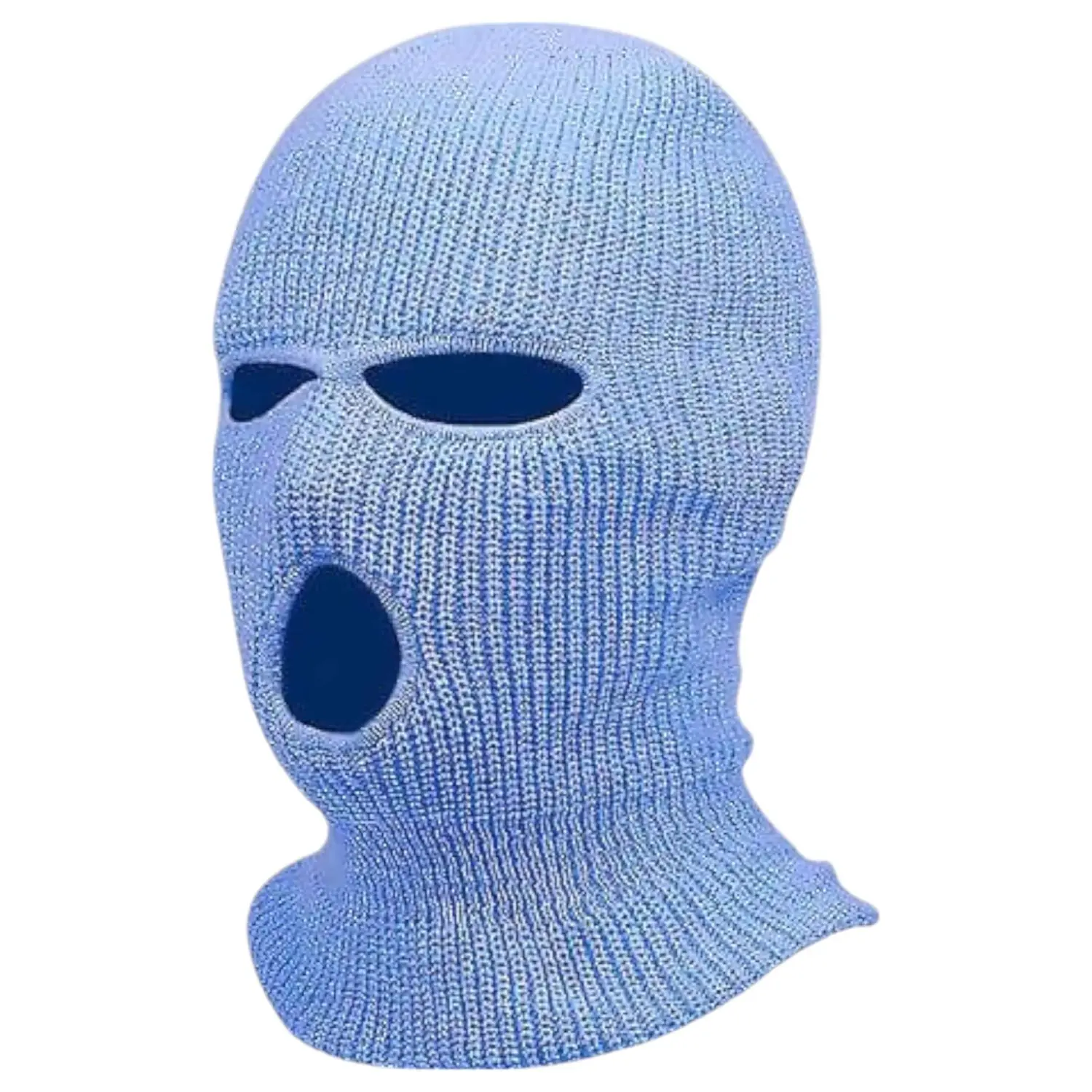 Balaclava - pletená orální maska se 3 otvory - modrá