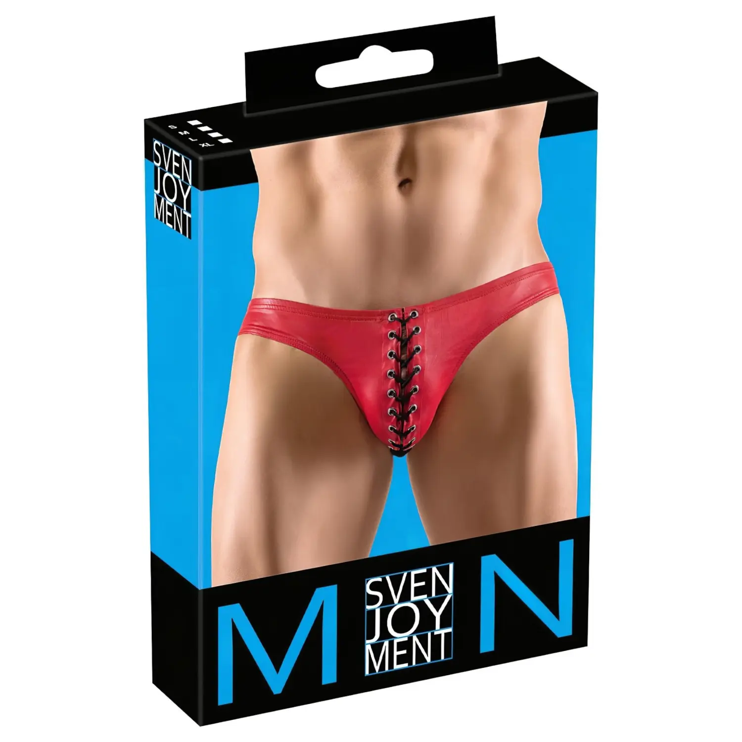 Svenjoyment - pánské slipy s černým šněrováním - červené - M