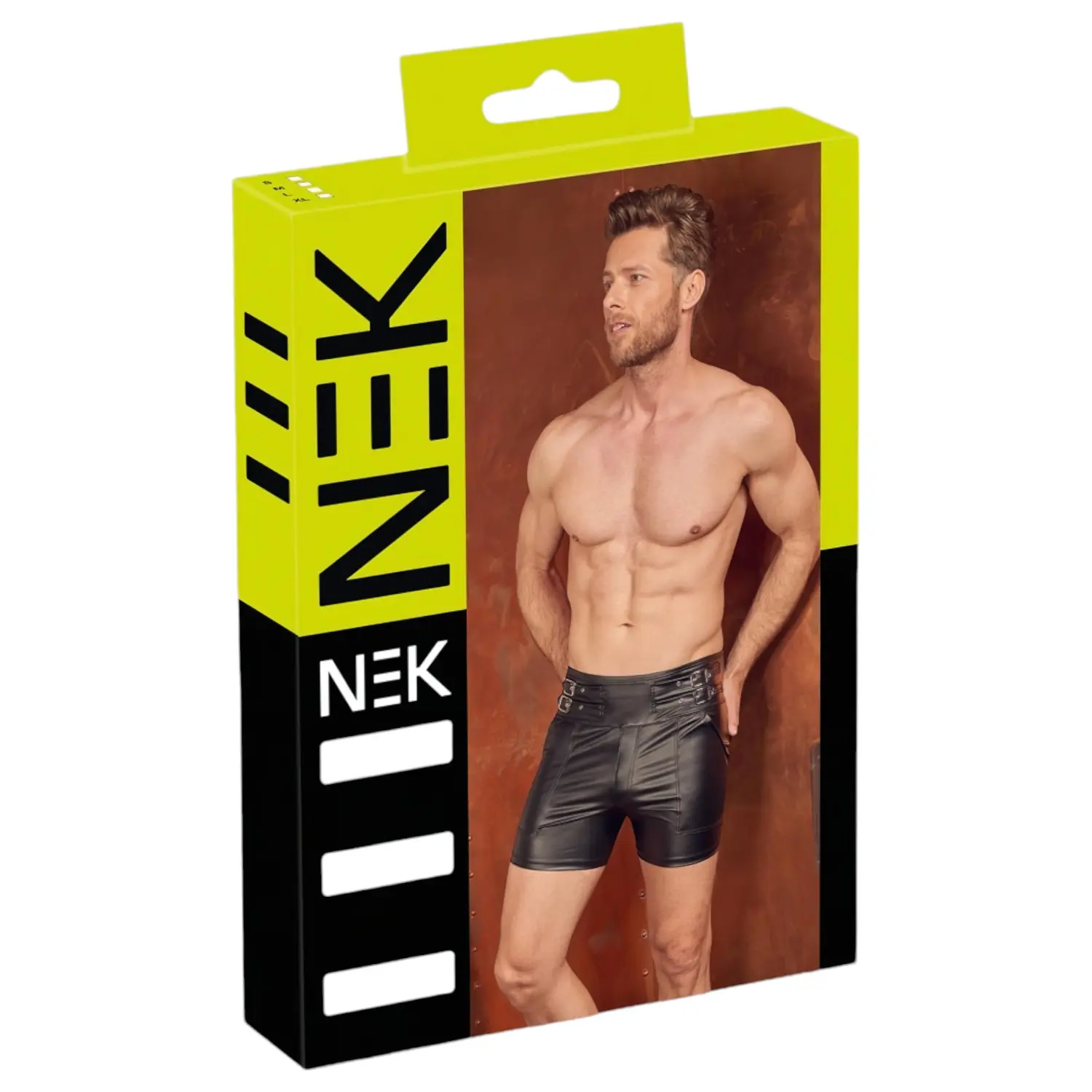 NEK - pánské šortky - prodloužené - kovová spona - černé -