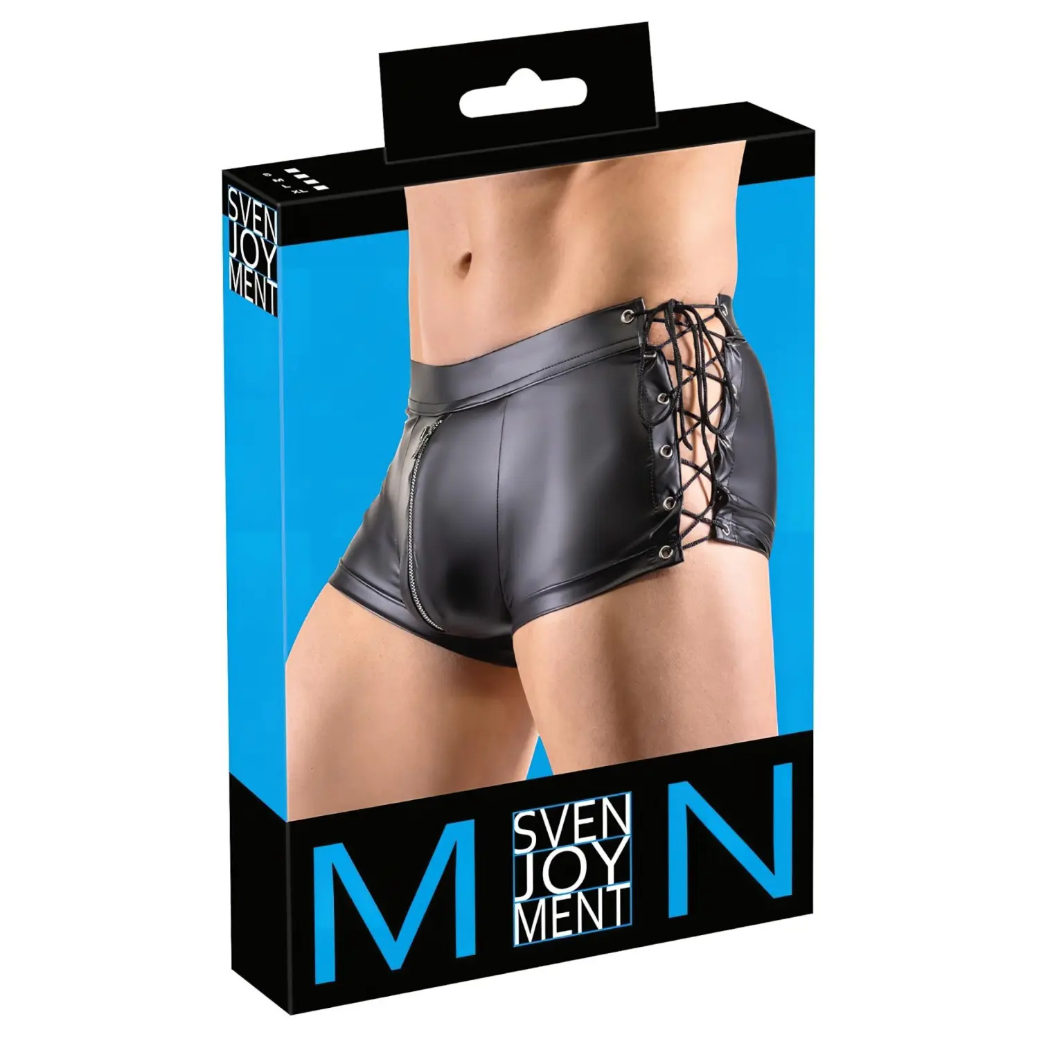 Svenjoyment - pánské boxerky s bočním šněrováním - matné černé -