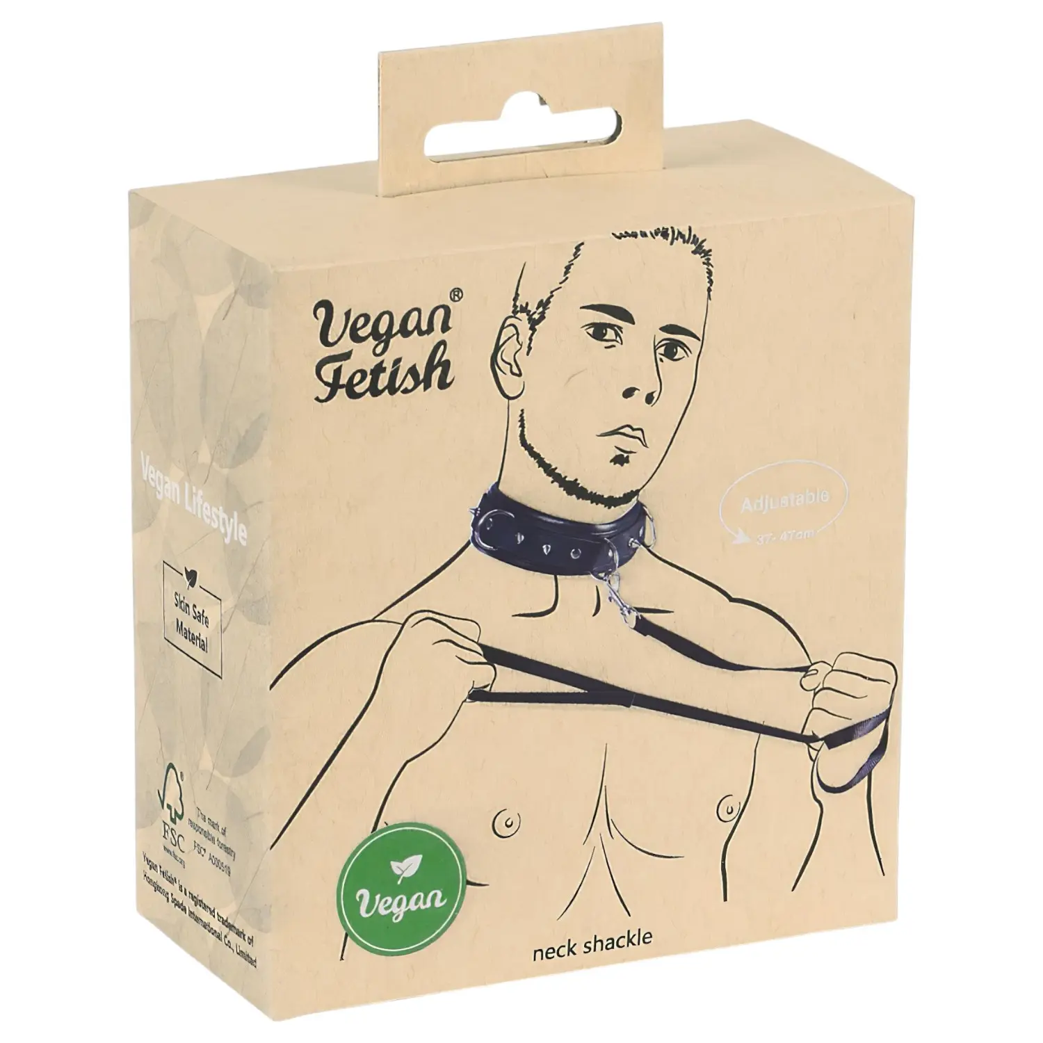 Vegan Fetish - obojek s hroty a vodítko - černý