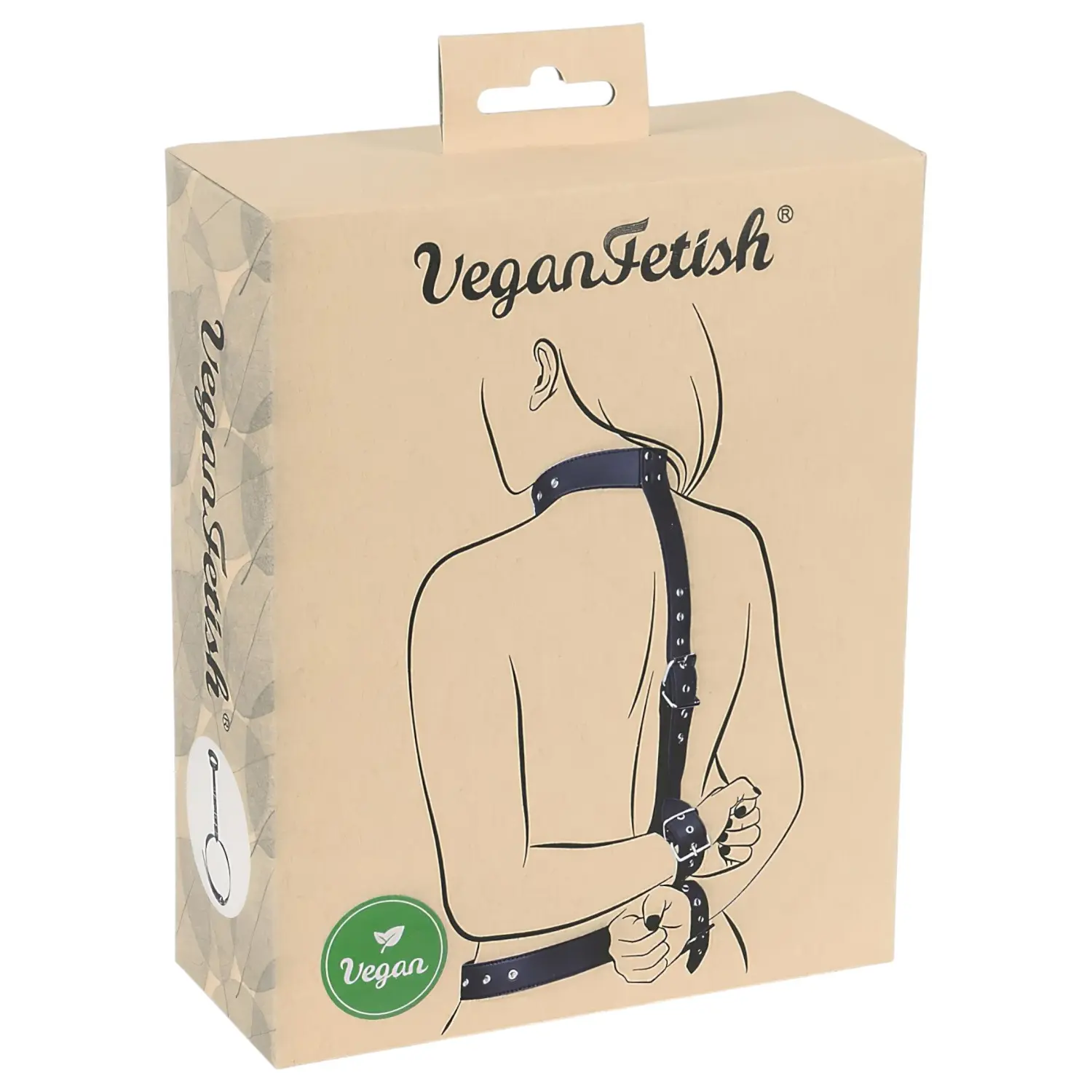 Vegan Fetish - poutací sada na ruce za záda - černá