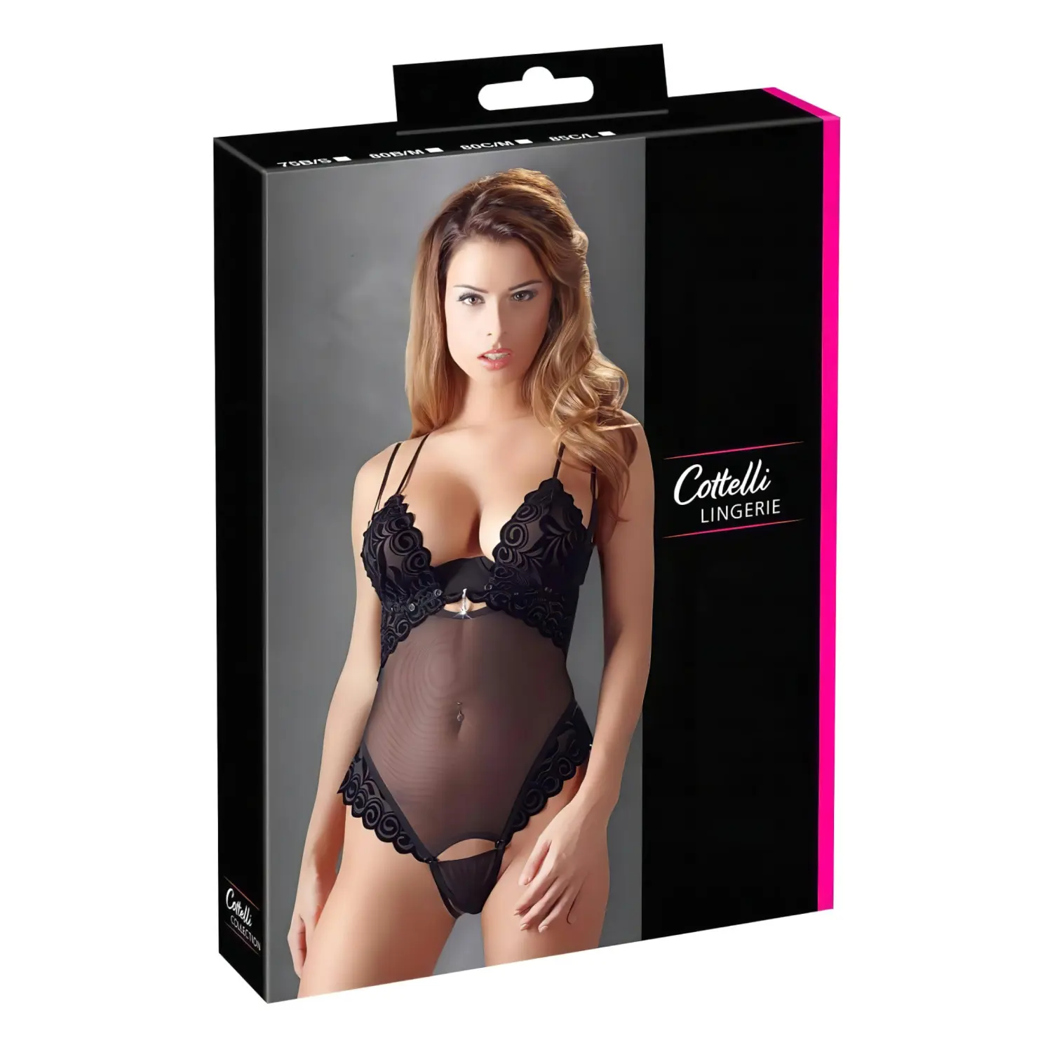 Cottelli - dámské body - sametové, variabilní - černé