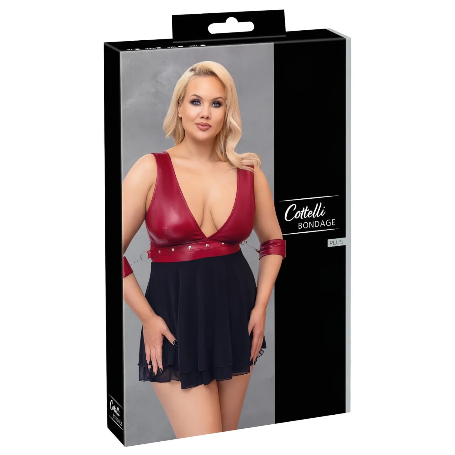 Cottelli Bondage Plus Size - červené babydoll