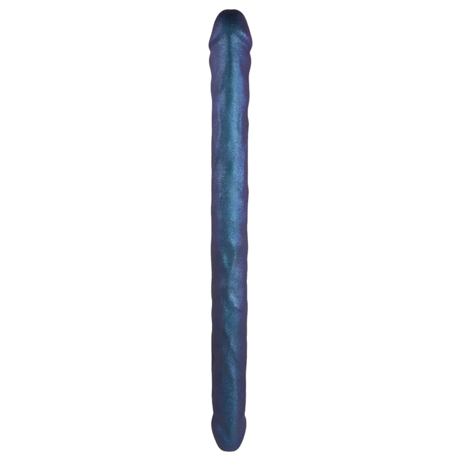 Strap-on-me - dvojité dildo - modrý metalický