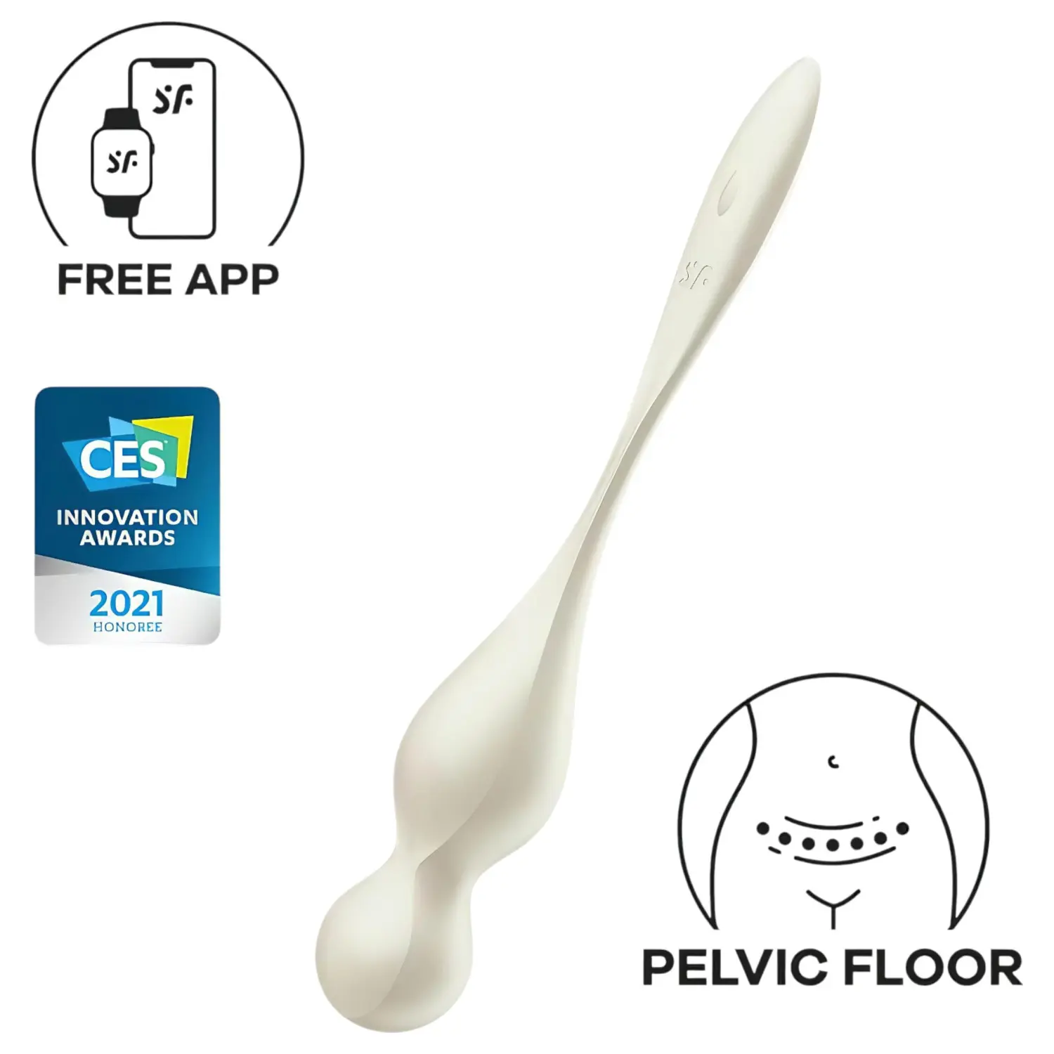 Satisfyer Love Birds 1 - Vibrační venušiny kuličky ovládané aplikací (bílé)