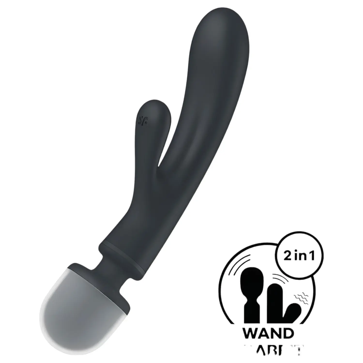 Masážní hlavice a vibrátor 2v1 SATISFYER Triple Lover šedá