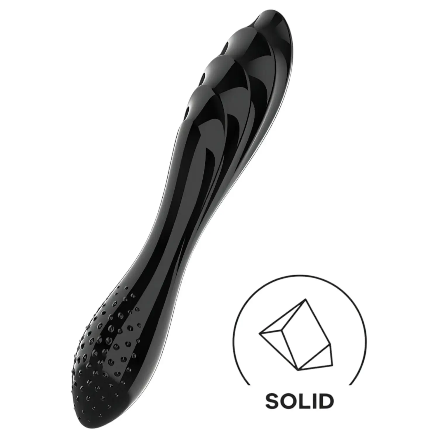 Satisfyer Dazzling Crystal 1 - skleněné dildo oboustranné - černé