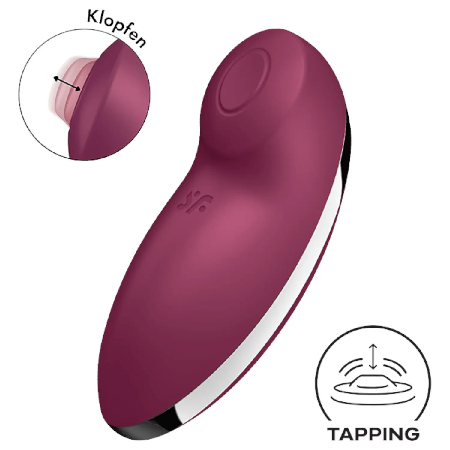 Satisfyer Tap & Climax 2 - vibrátor a dráždidlo klitorisu 2v1 - červený