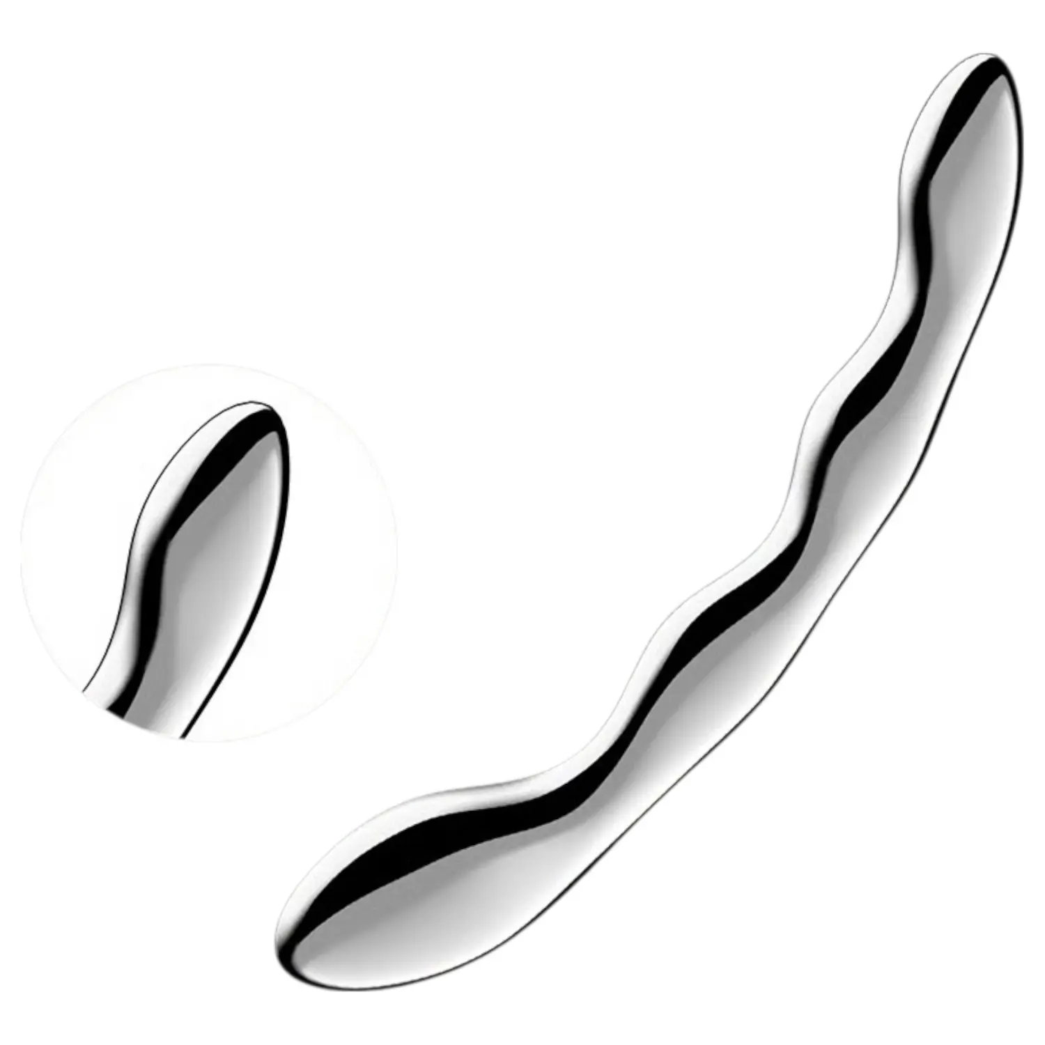 Satisfyer Cosmic Crest 2 - vlnitý ocelový dildo - stříbrná