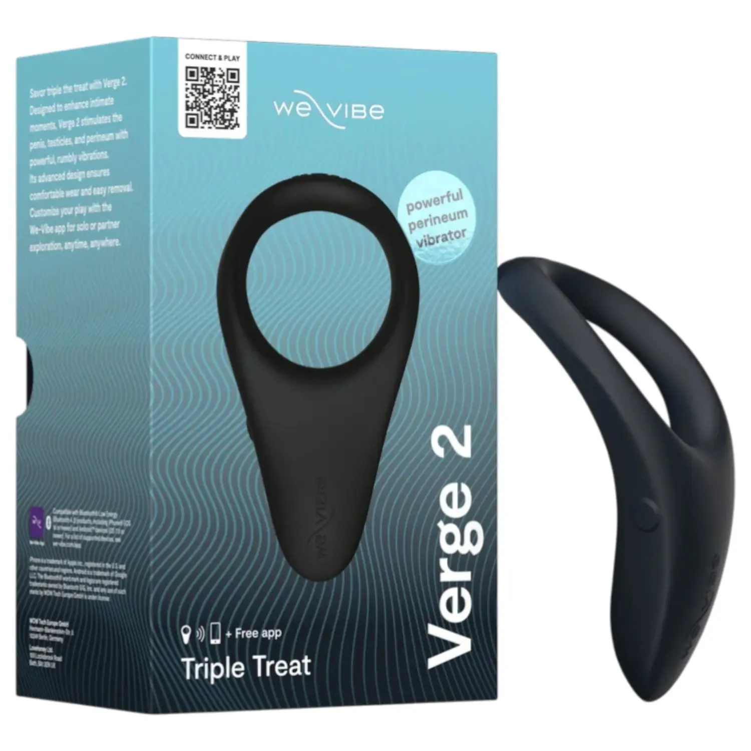 We-Vibe Verge 2 - Vibrační kroužek na penis ovládaný aplikací pro muže (černý)