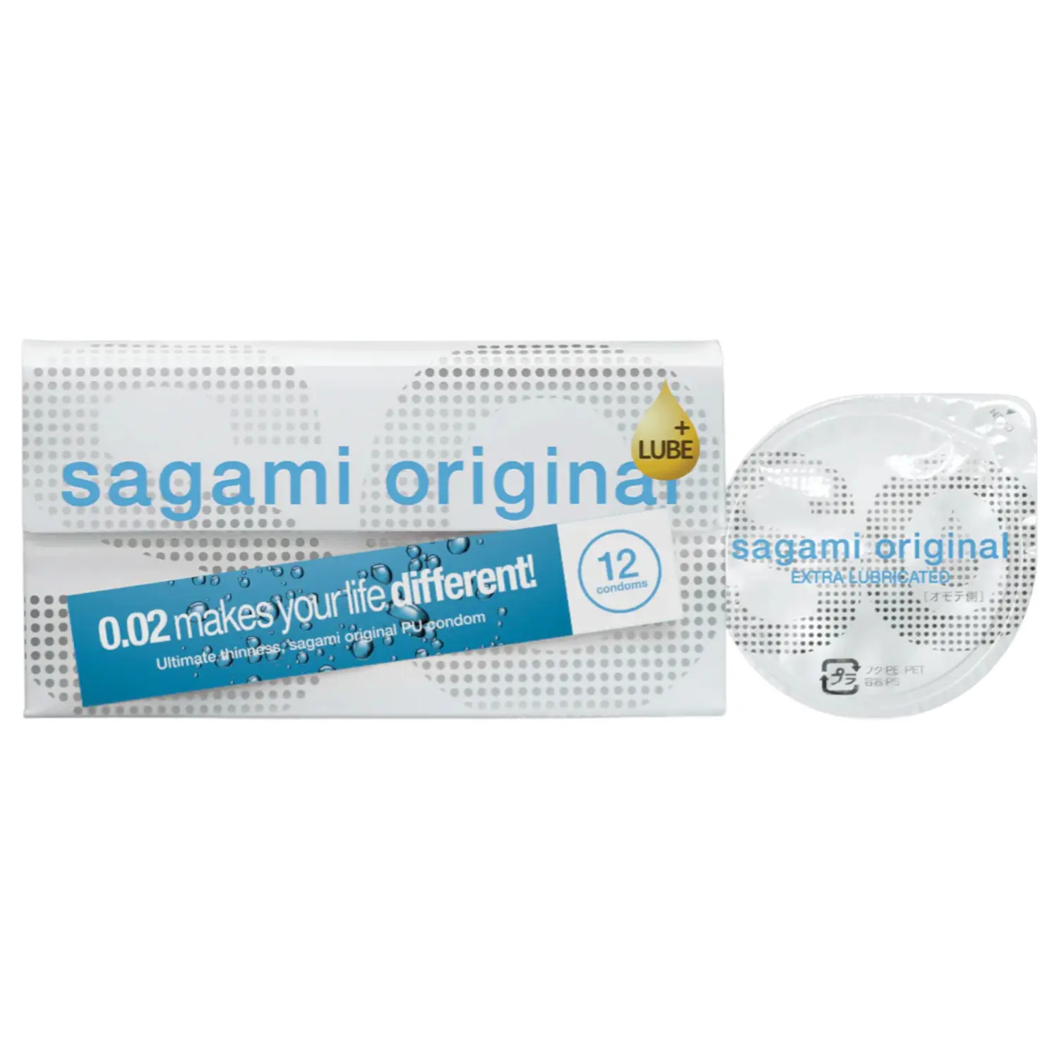 Sagami Original 0.02 - extra lubrikovaný kondom - 55mm - 12 ks