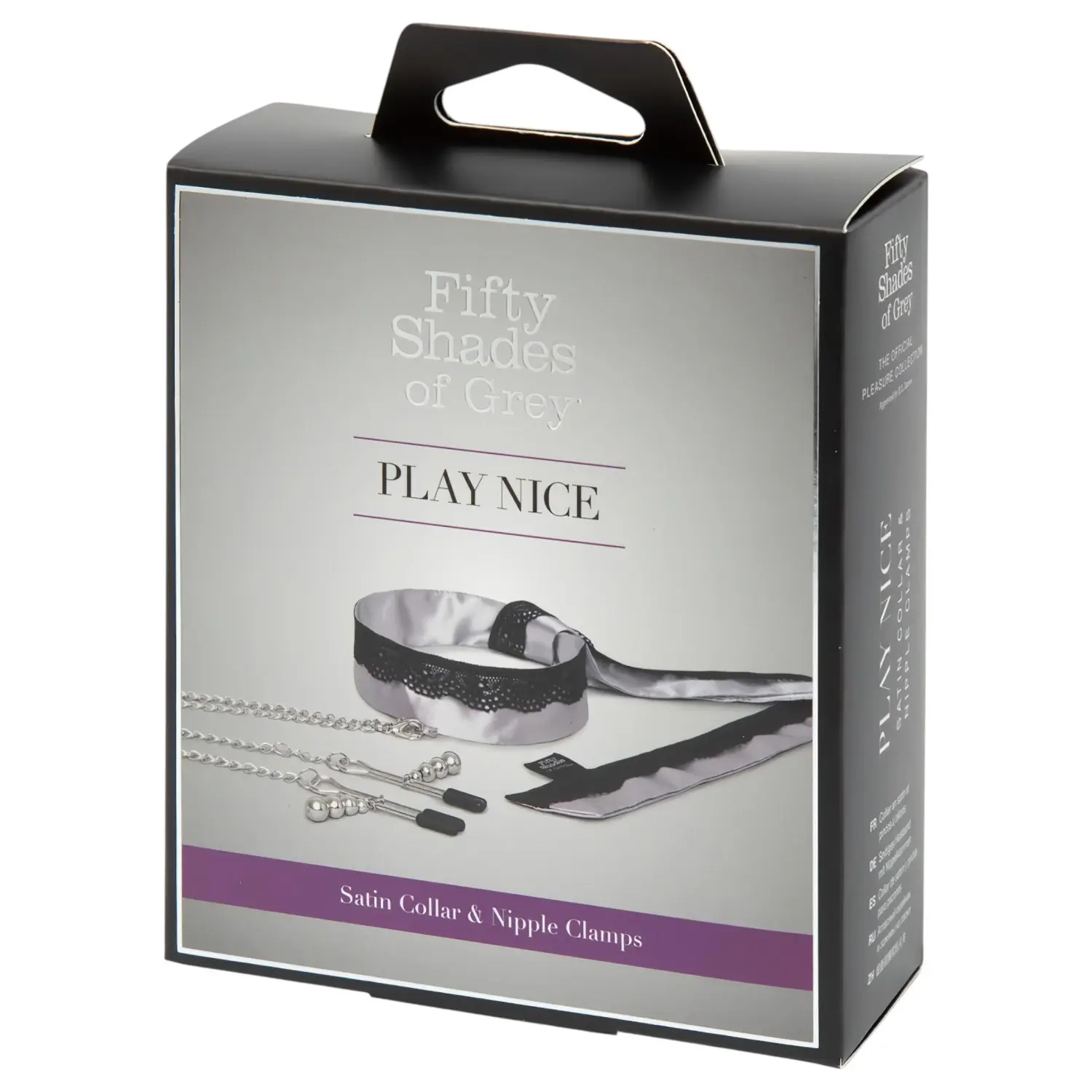 Fifty Shades of Grey Play Nice Satin & Lace Collar & Nipple Clamps