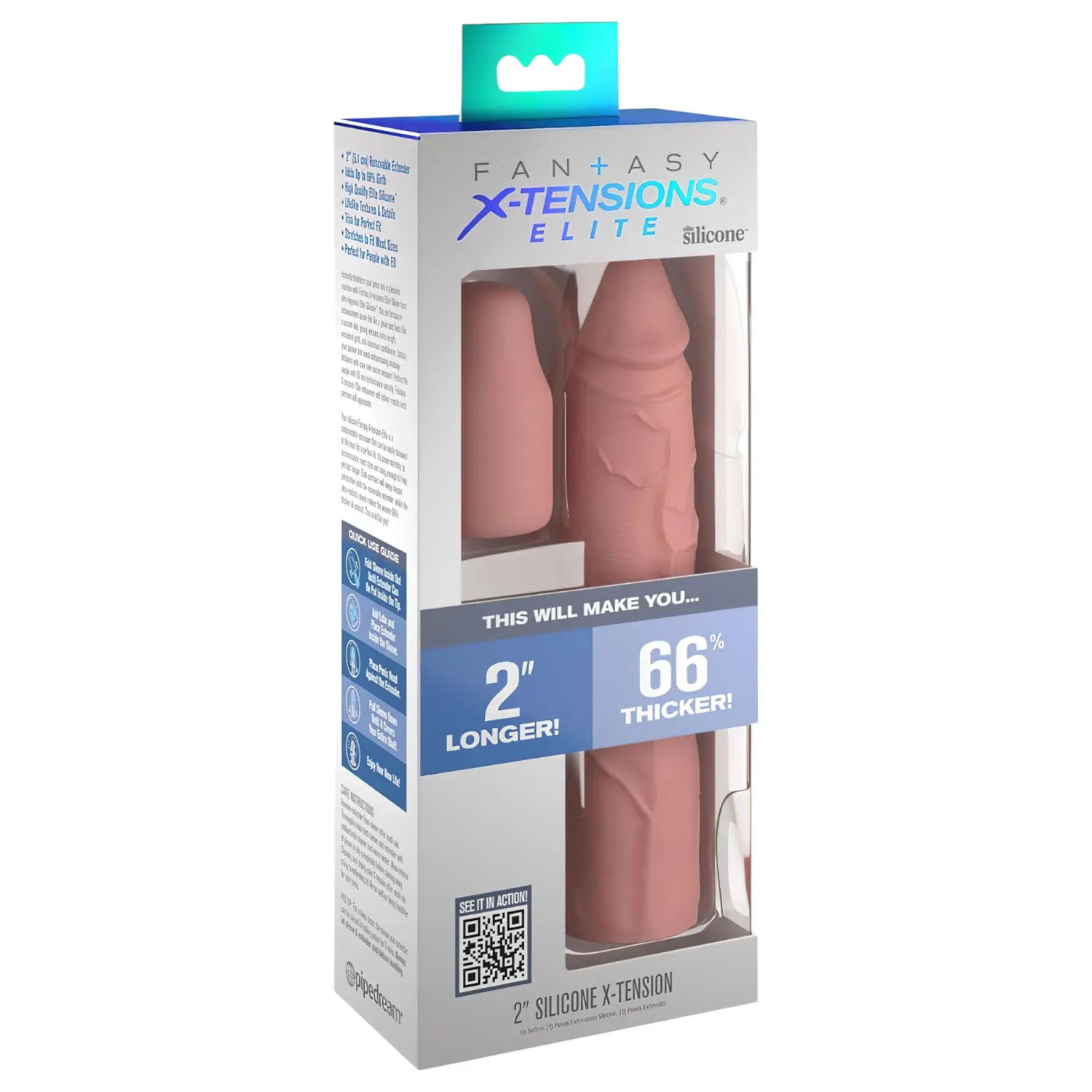 Pipedream - X-TENSION Elite 2 - nasazovací návlek na penis upravitelný na míru (přírodní)