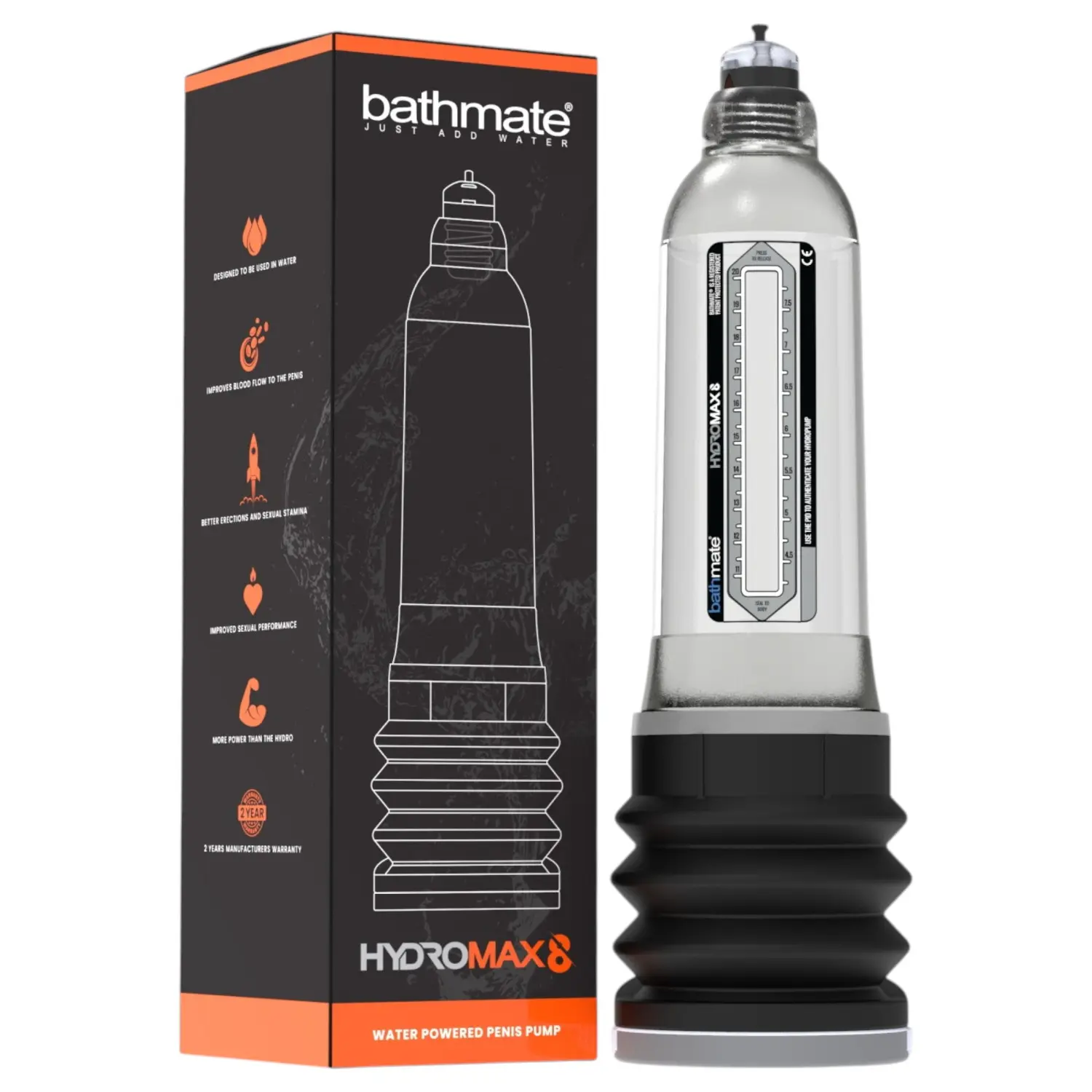 Bathmate Hydromax8 - hydropumpa (průhledná)