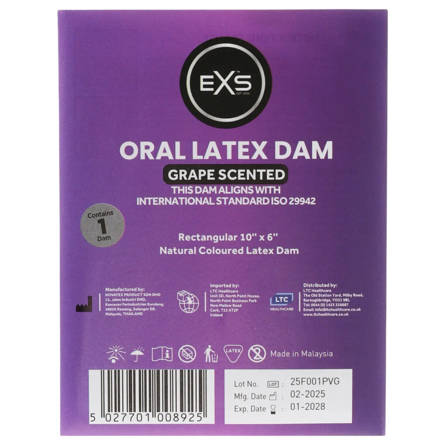 EXS hroznový lízací ubrousek - latexová ochranná rouška (1 ks)