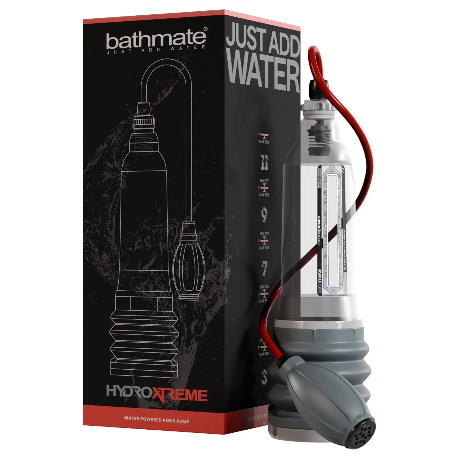Bathmate HydroXtreme 9 - hydropumpa, bez příslušenství (průhledná)