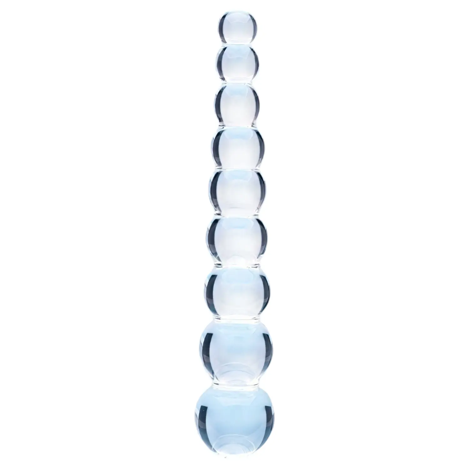 Clarity Elysian Pearls - skleněné dildo s perlami (průhledné)