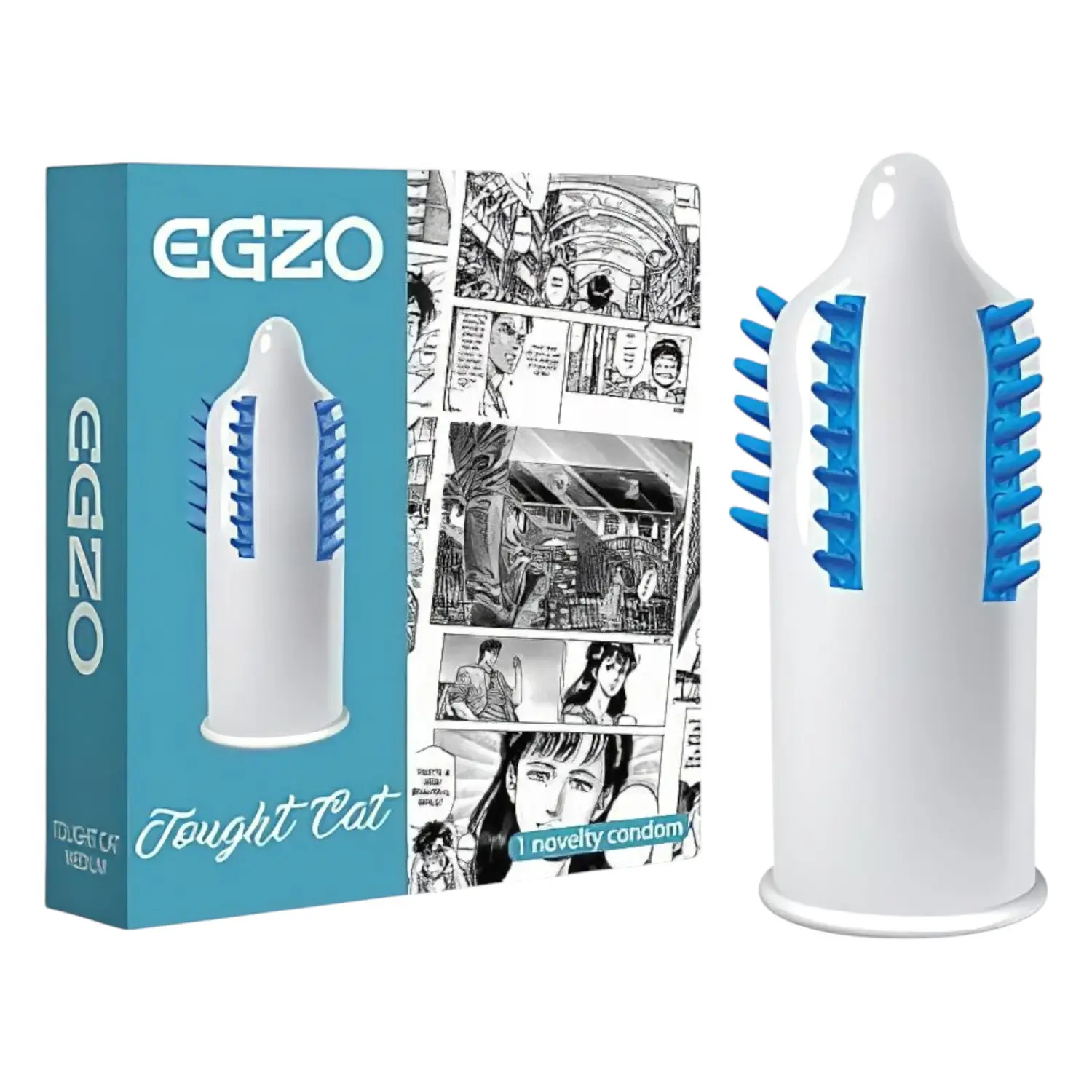 Egzo Tough Cat - kondom s nopky a štětinami - 1 ks