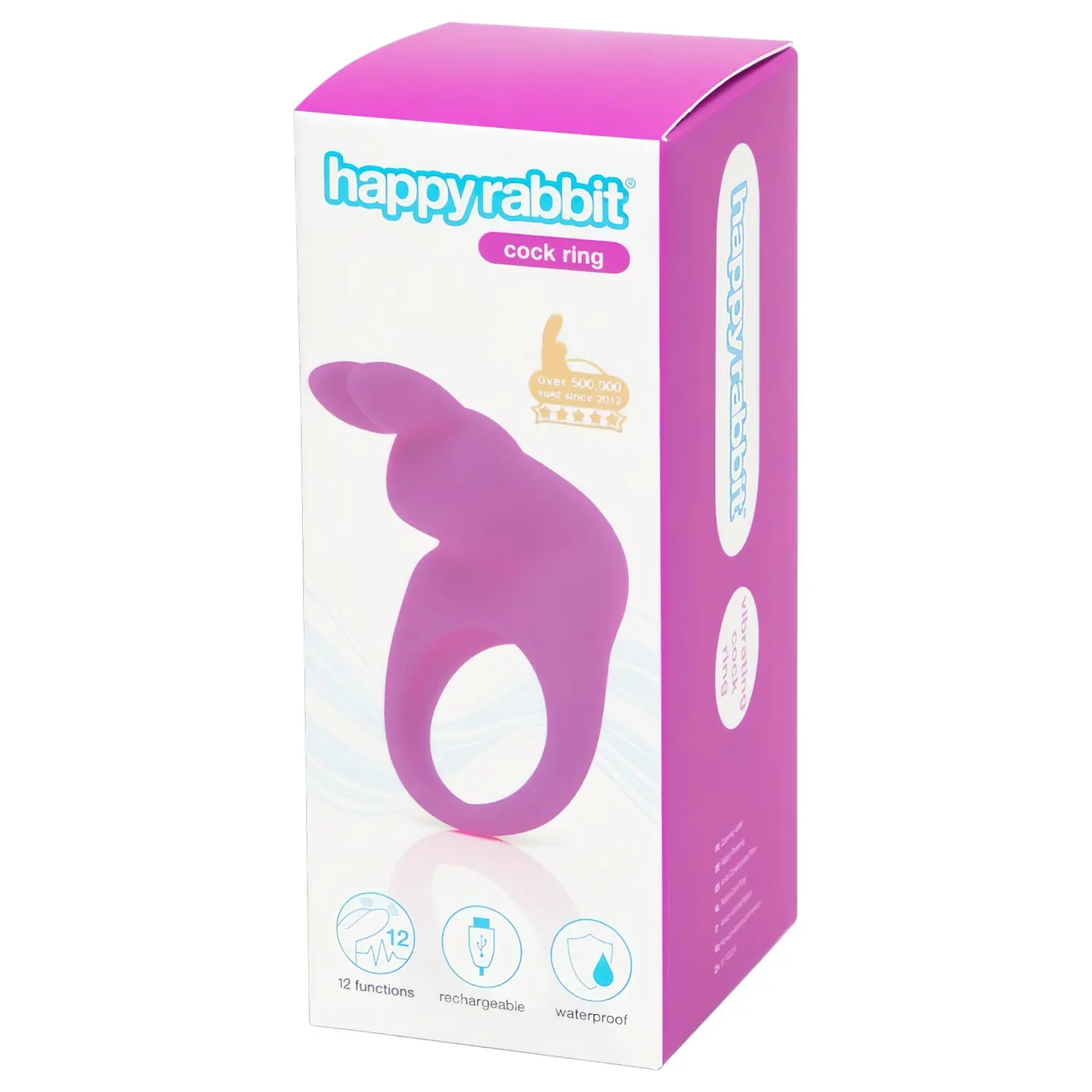 Happyrabbit - vibrační erekční kroužek - dobíjecí - fialový