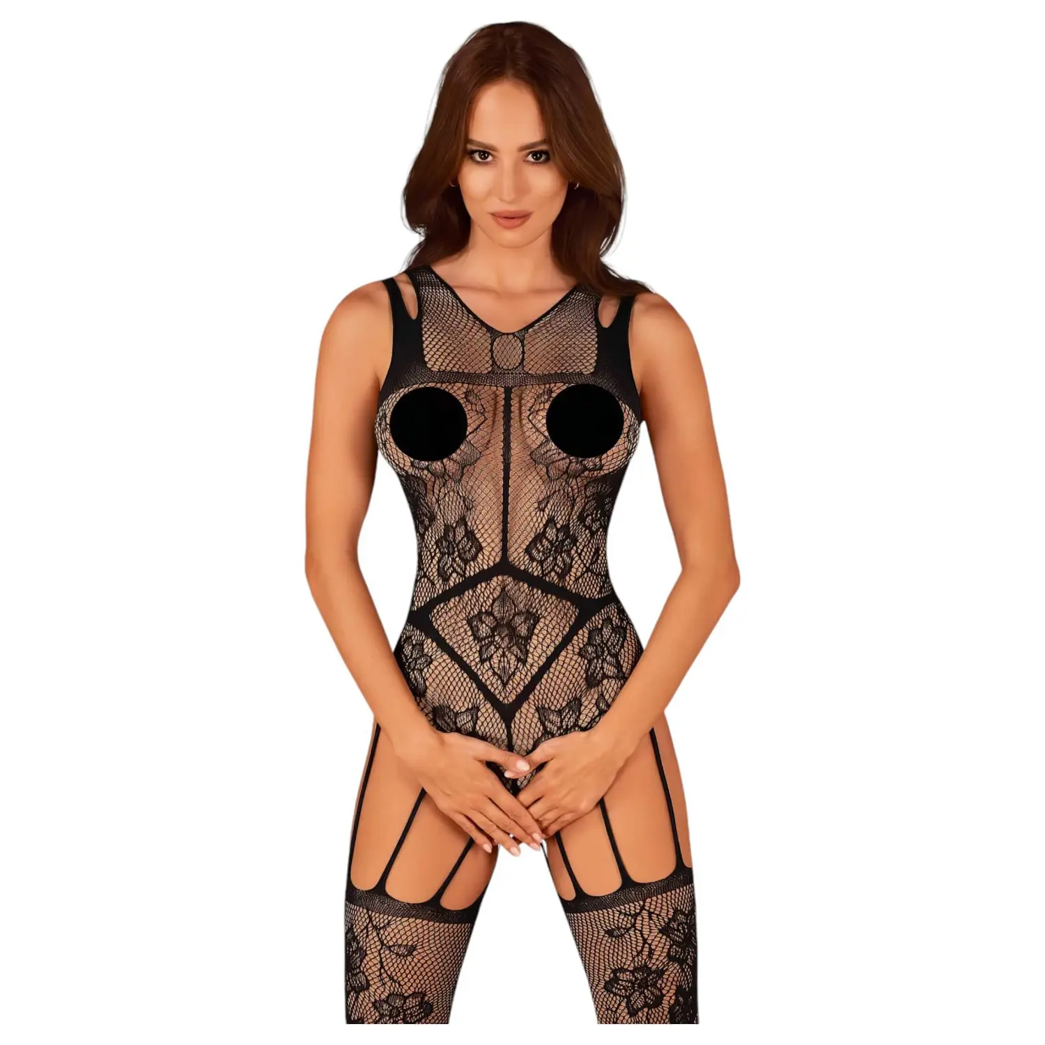 Pikantní body F239 bodystocking - Obsessive černá S/M/L